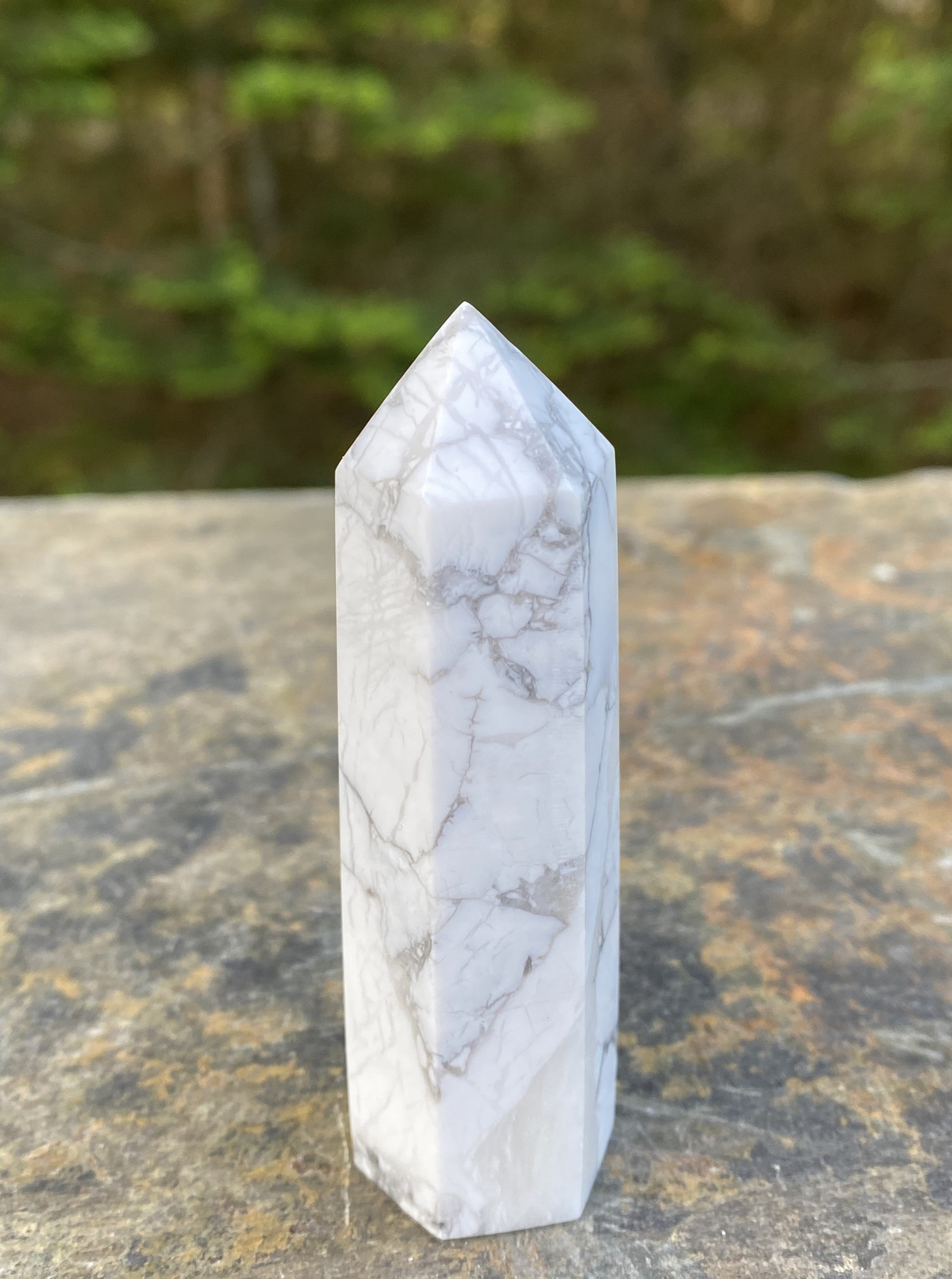 White Howlite 2 3/4"  Point Sleep Aid Calm Healing 30301S