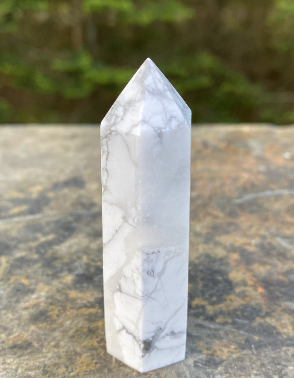 White Howlite 2 3/4"  Point Sleep Aid Calm Healing 30301S