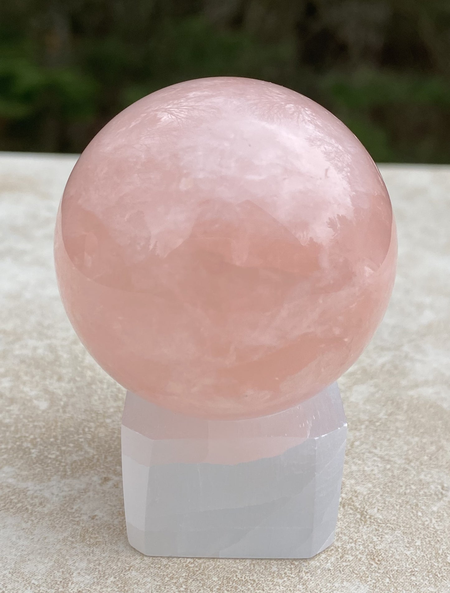 Rose Quartz Sphere  Glass Stand   Love Compassion 29452S