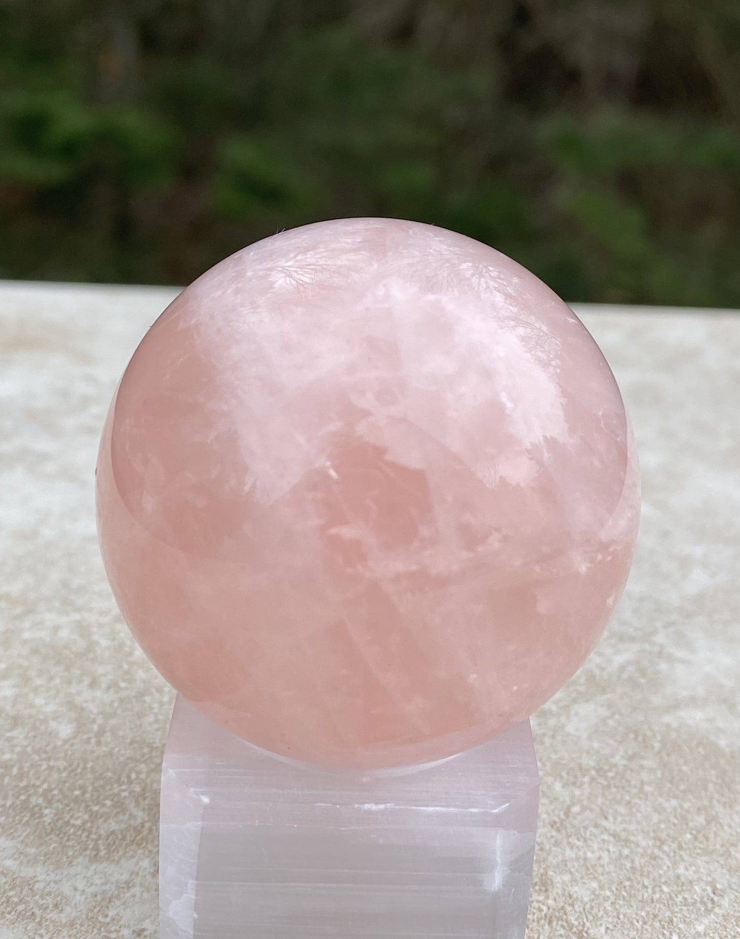 Rose Quartz Sphere  Glass Stand   Love Compassion 29452S