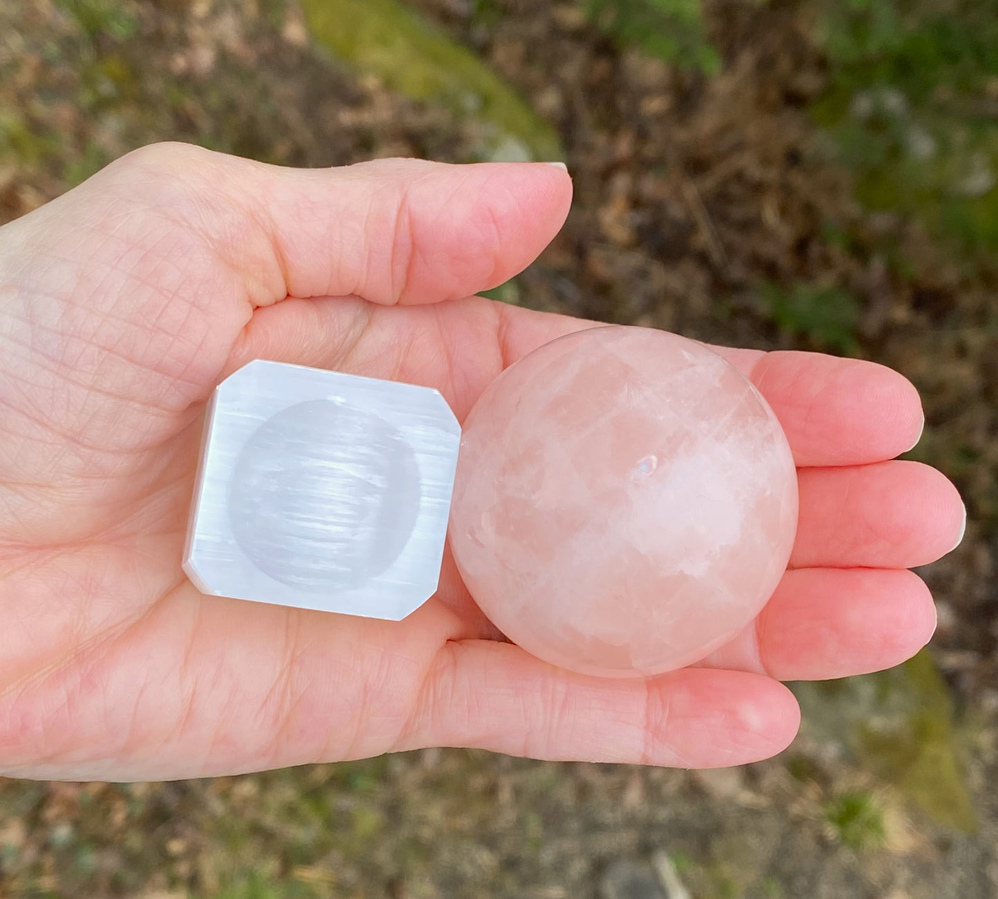 Rose Quartz Sphere  Glass Stand   Love Compassion 29452S