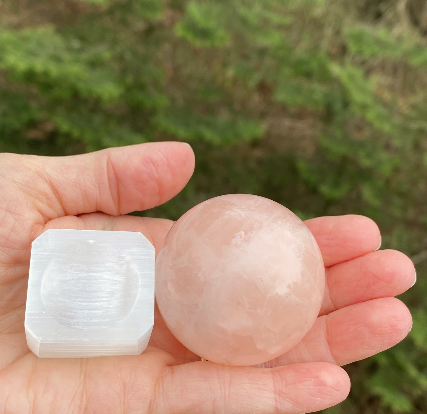 Rose Quartz Sphere  Glass Stand   Love Compassion 29452S