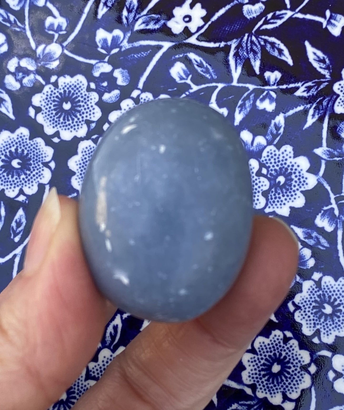 Angelite Small Palm Stone   Angels Intuition Communication 29430S