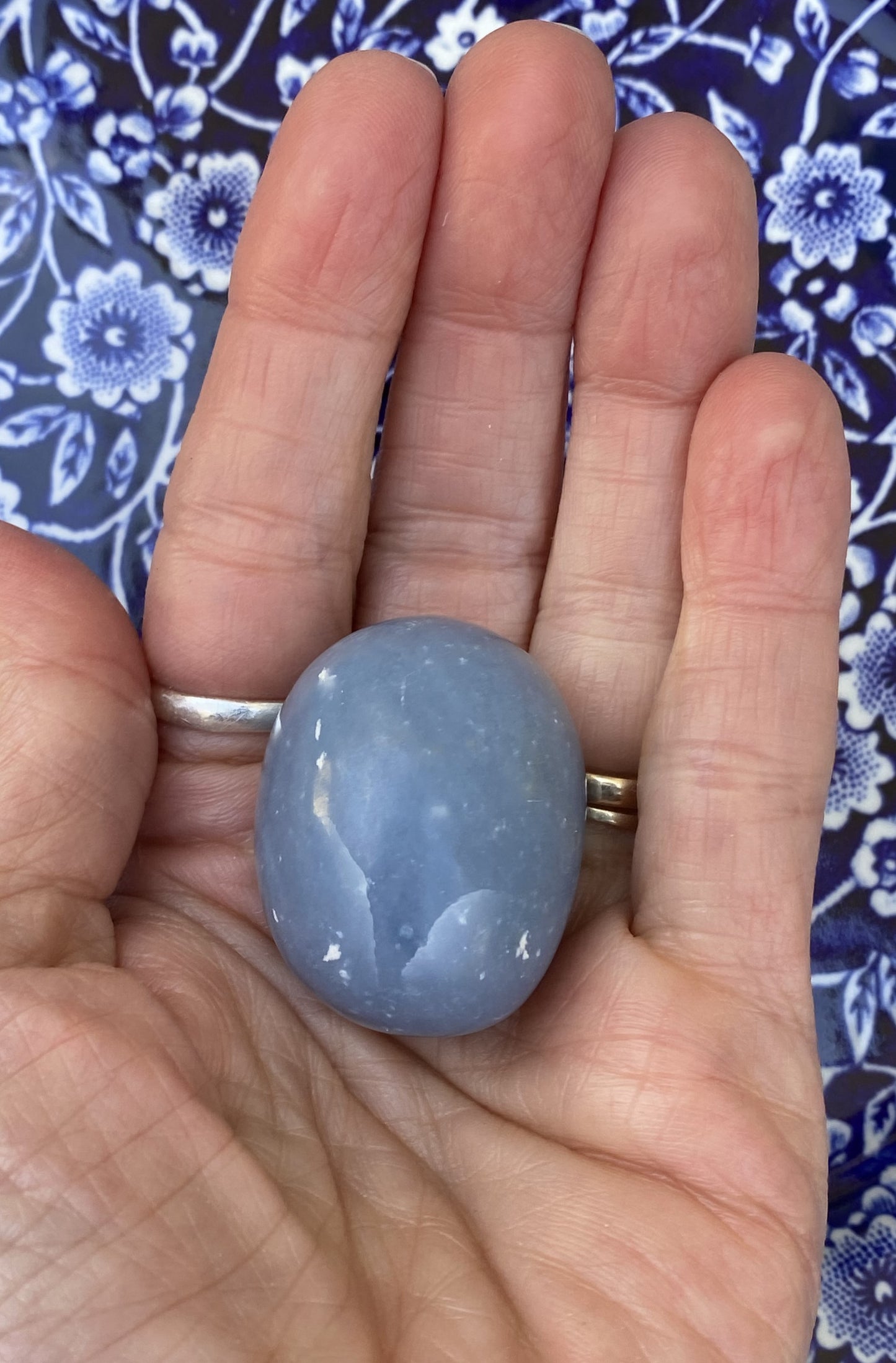 Angelite Small Palm Stone   Angels Intuition Communication 29430S