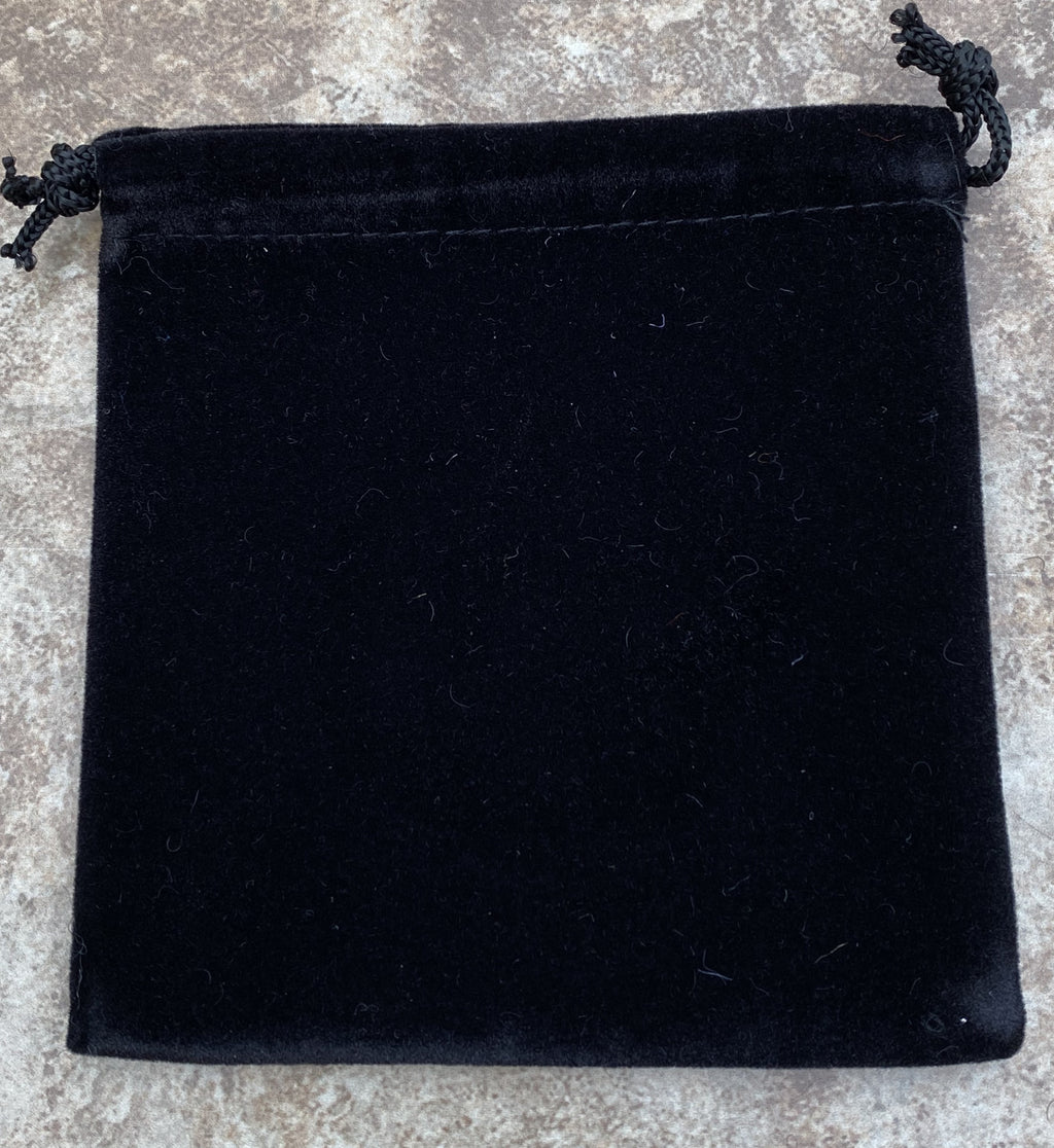 Pentacle 4" x 4" Black Velvet Medicine Bag Pouch Embroidered  Design 30371S