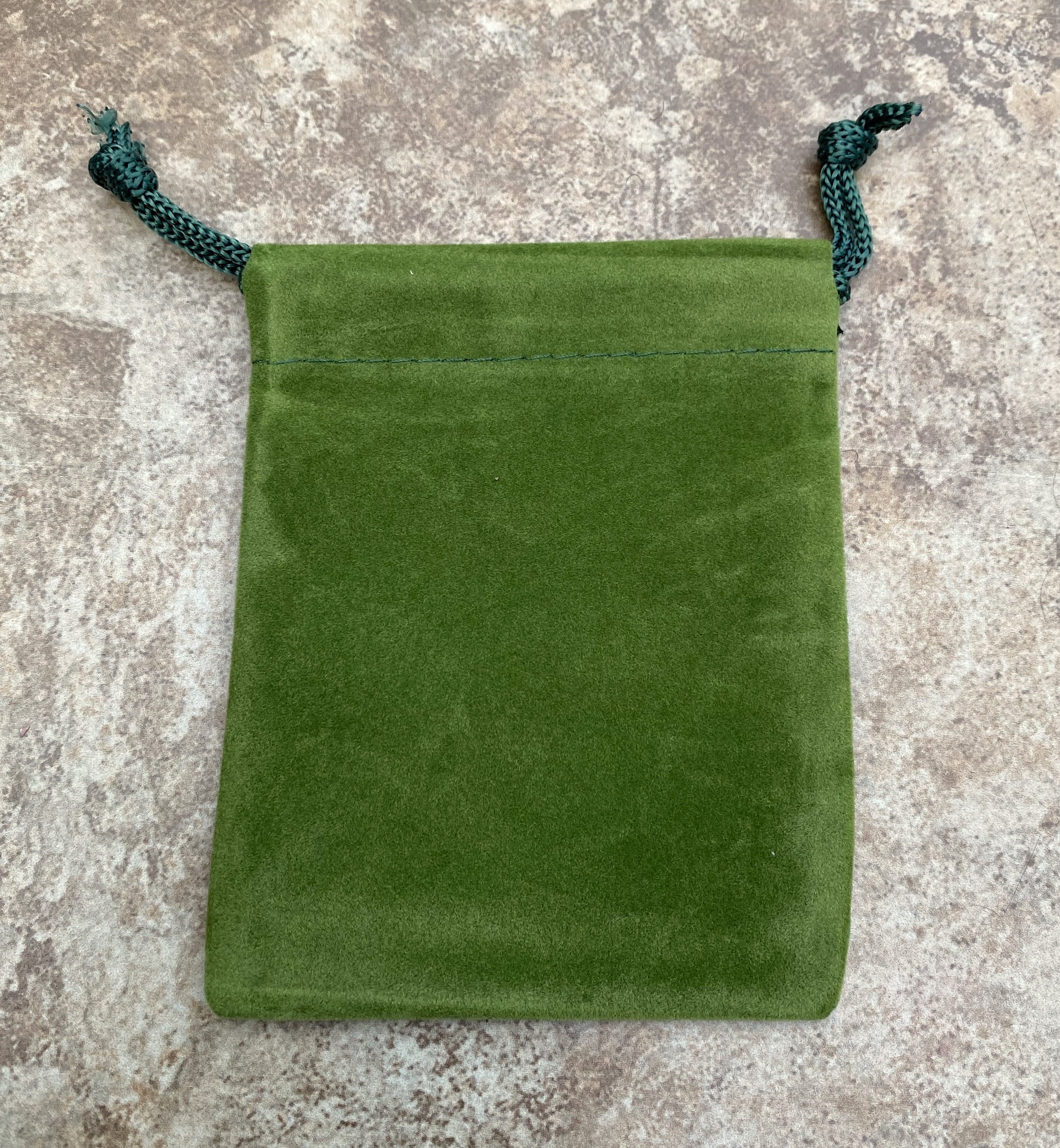 Medicine Bag  3" x 4" Green Velvet Draw String Pouch  30372S