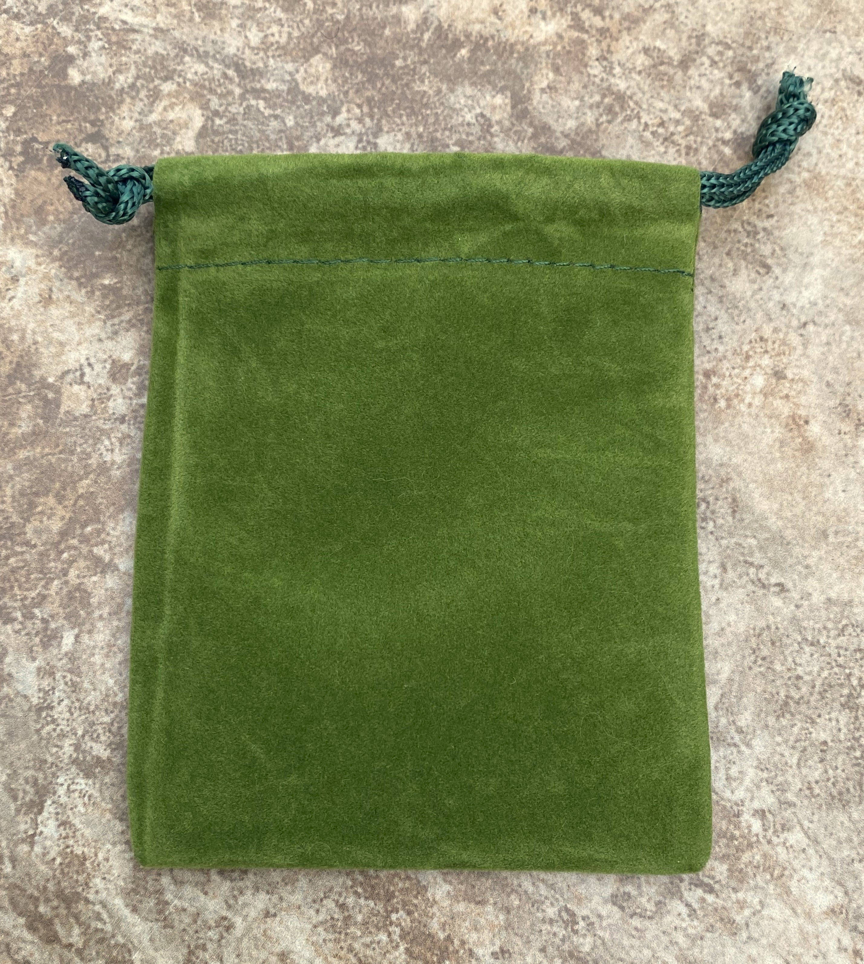 Medicine Bag  3" x 4" Green Velvet Draw String Pouch  30372S
