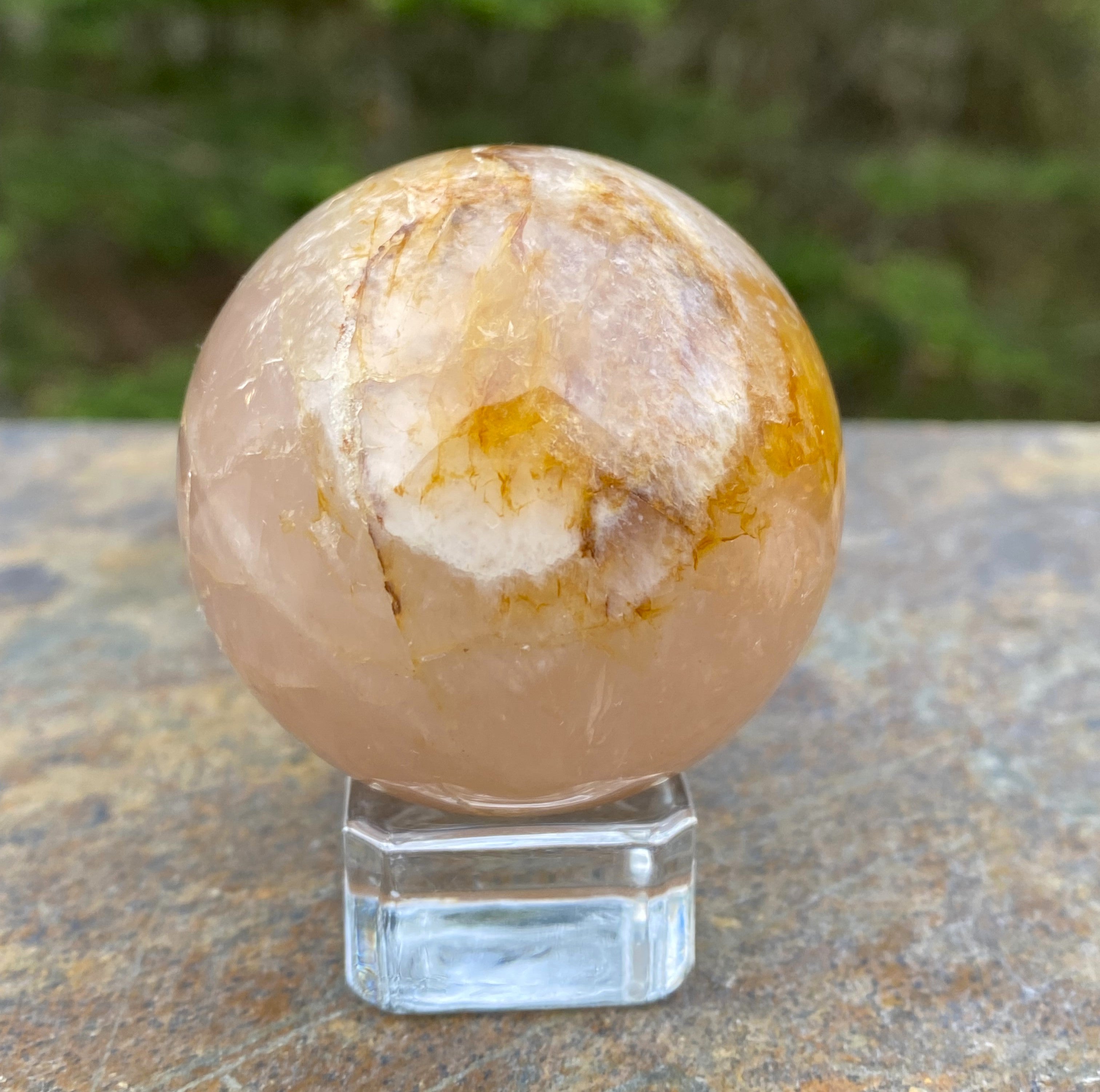 Golden Healer & Rose Quartz Sphere  Love Compassion Healing 30747S