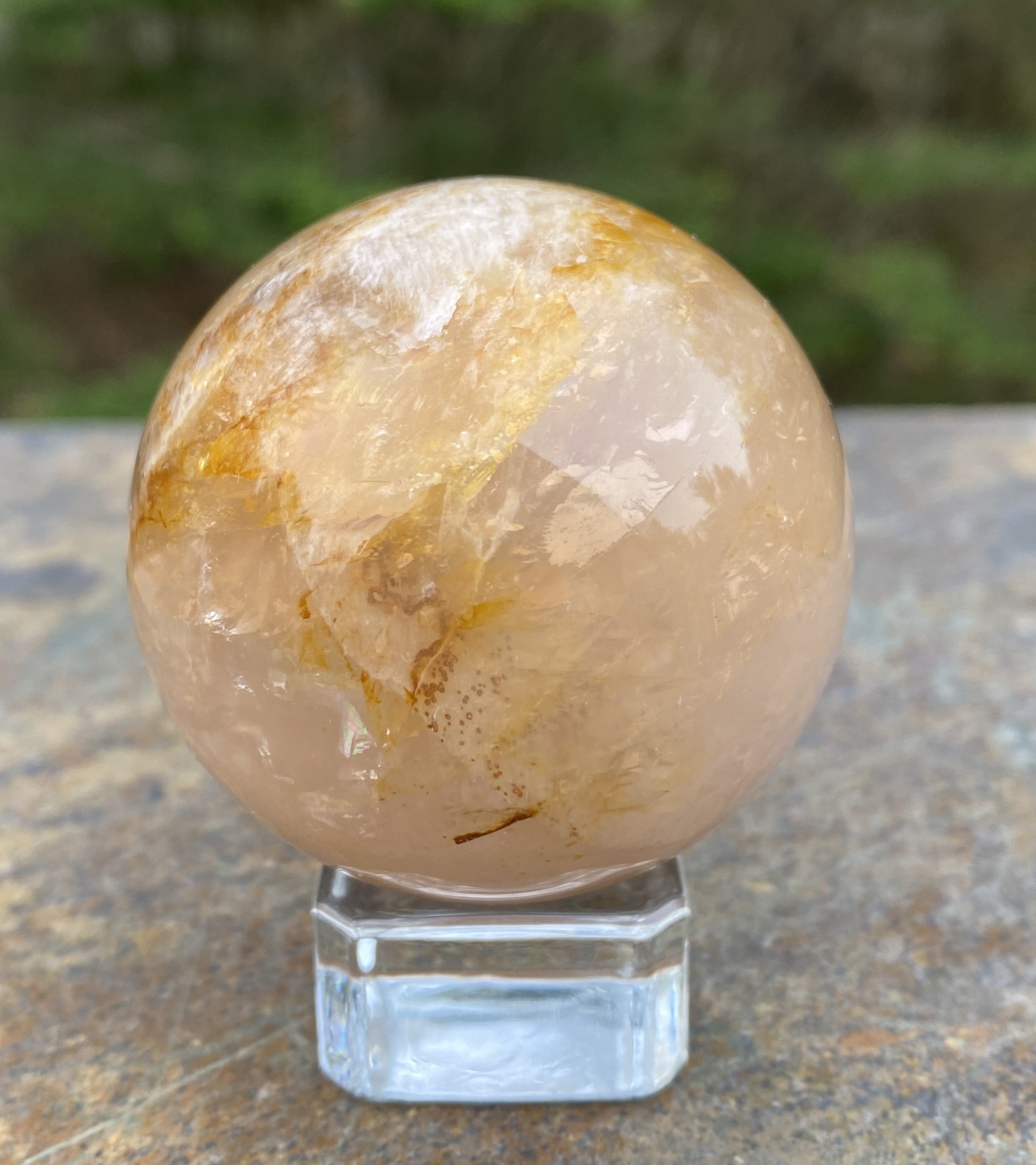 Golden Healer & Rose Quartz Sphere  Love Compassion Healing 30747S