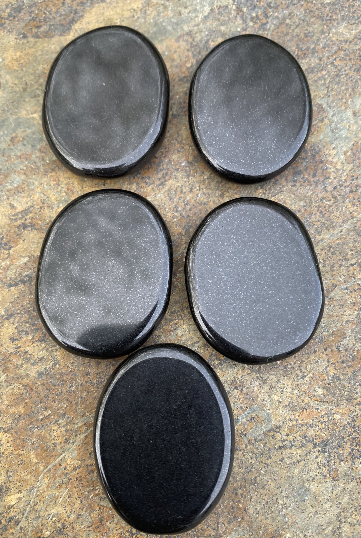 Elemental Pocket Palm Stone 5 Piece Set  Black Obsidian 28205S