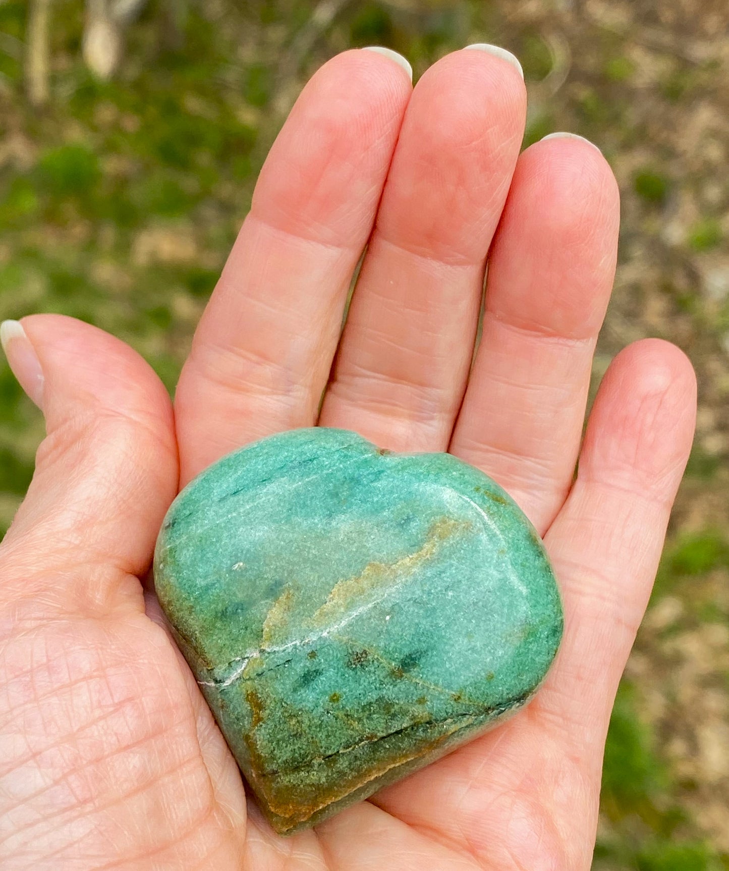 Heart Palm Stone Green Aventurine  Good Luck Confidence 28298S