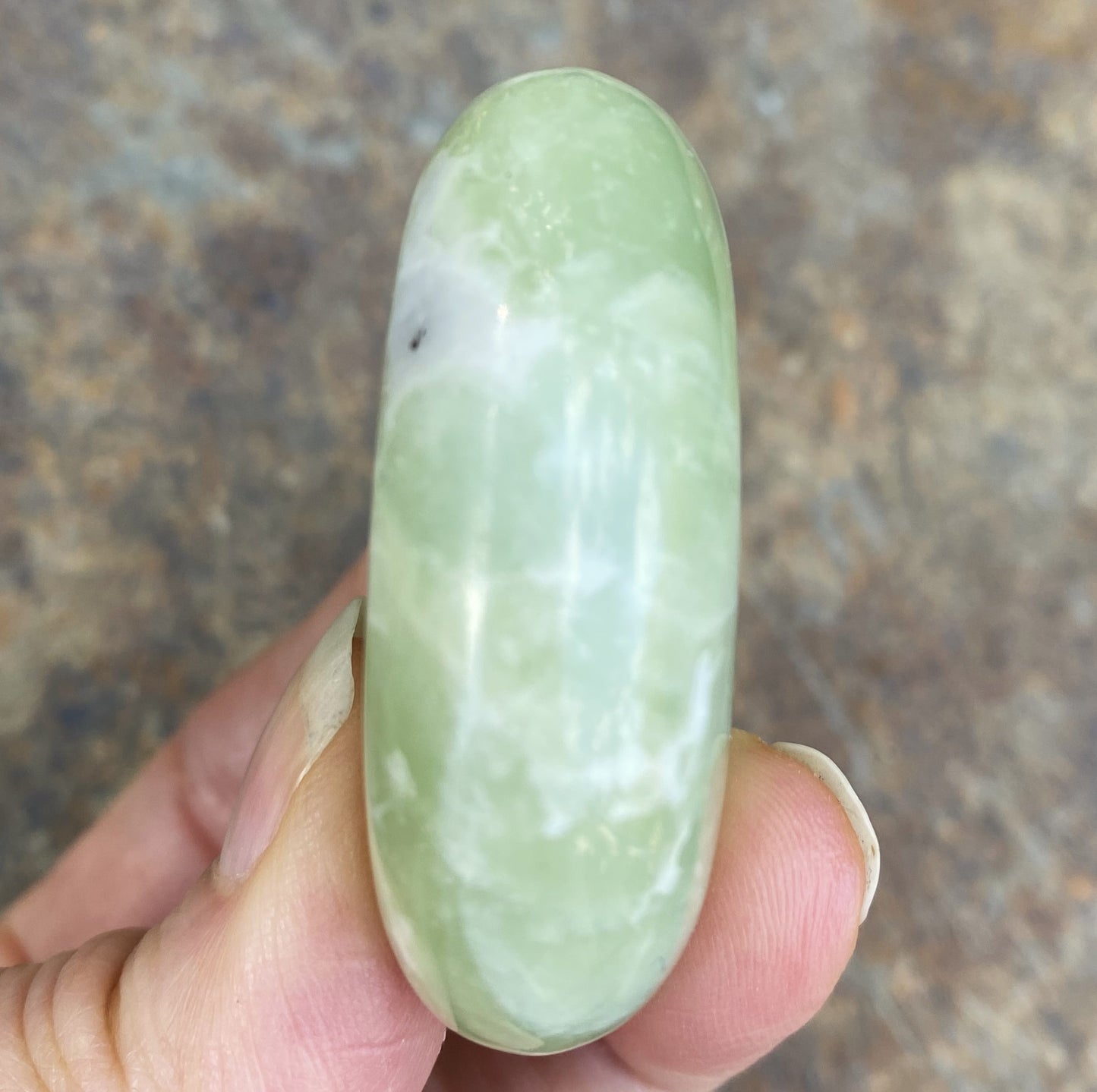 Jade Green Small Palm Stone  Protection Dream Stone 29487S
