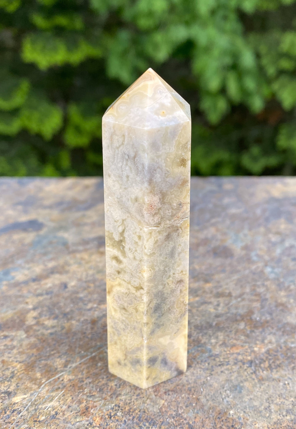 Crazy Lace Agate  Yellow Tower Point   Protection Balance 31747S