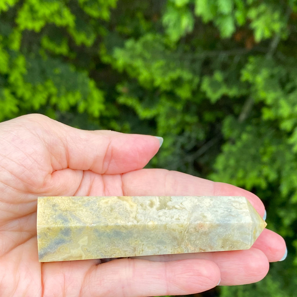 Crazy Lace Agate  Yellow Tower Point   Protection Balance 31747S