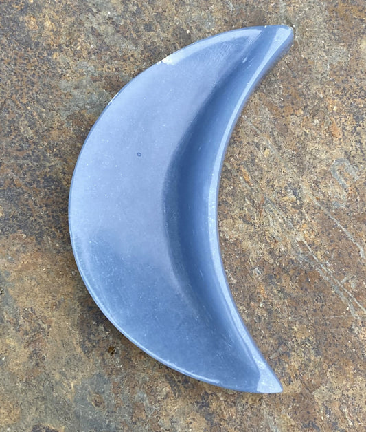Angelite Crescent Moon Bowl  3 3/4"  Intuition Communication 29479S