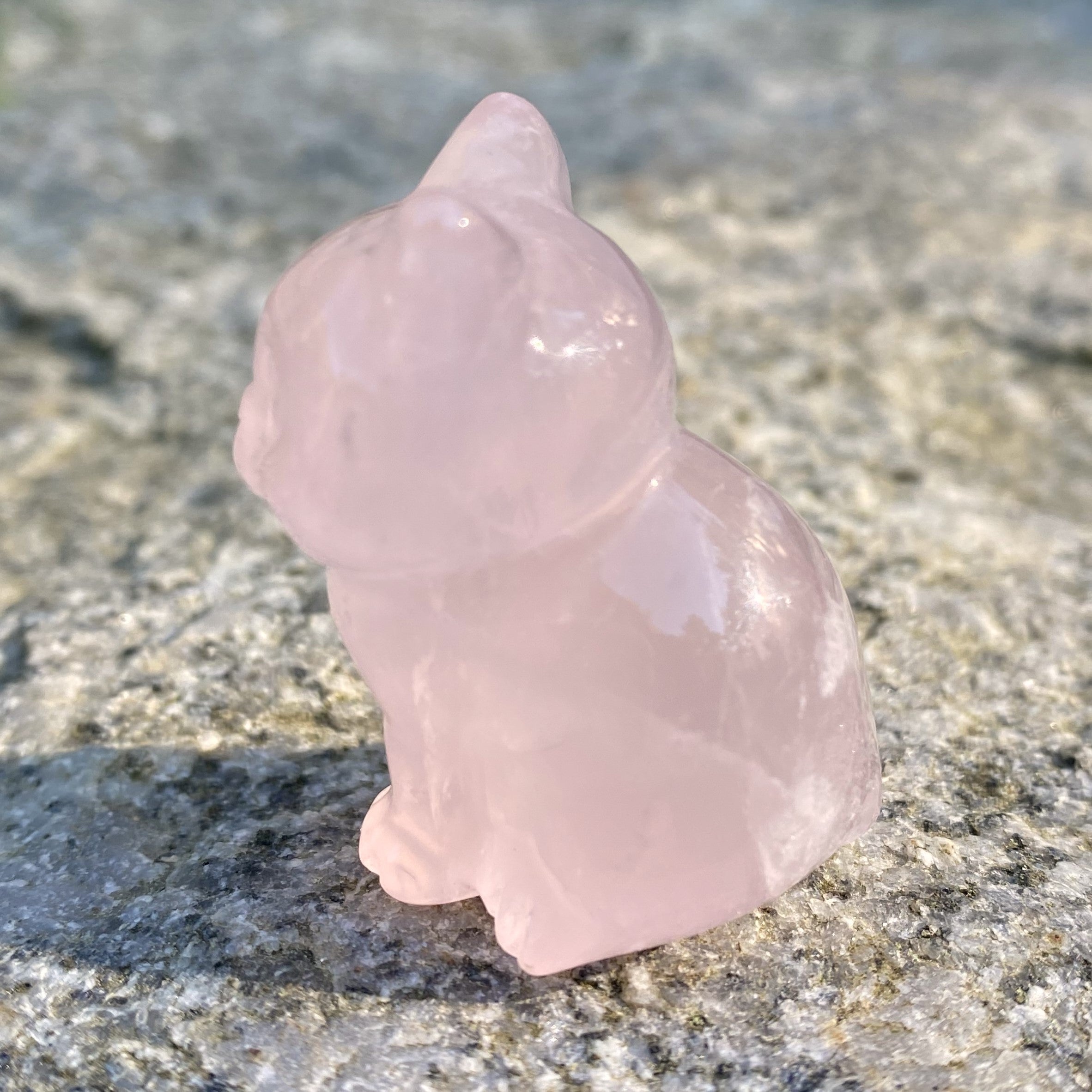 Rose Quartz  Kitten Cat  Figurine Love Compassion 30916S