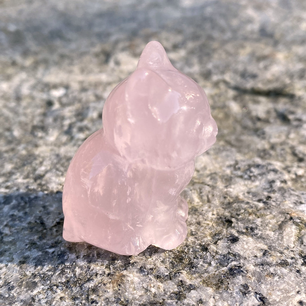 Rose Quartz  Kitten Cat  Figurine Love Compassion 30916S