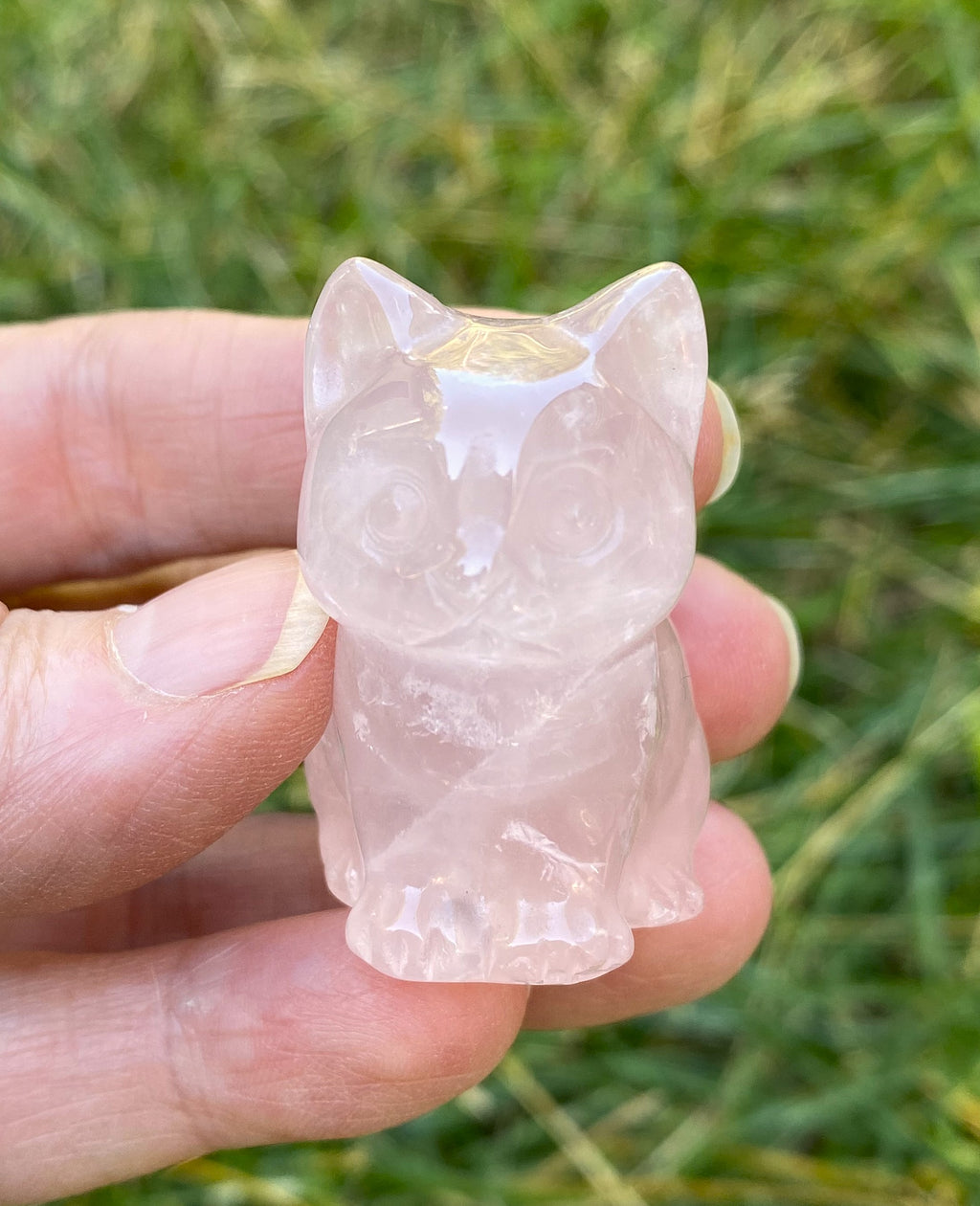 Rose Quartz  Kitten Cat  Figurine Love Compassion 30916S