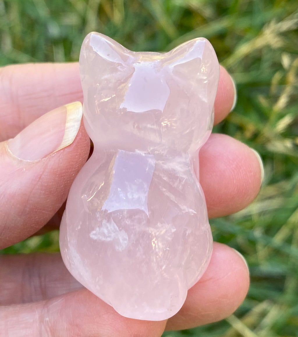 Rose Quartz  Kitten Cat  Figurine Love Compassion 30916S