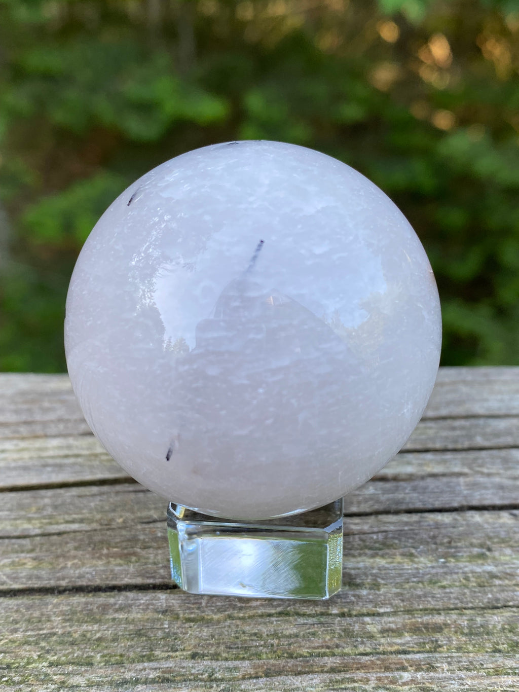 Black Tourmaline Quartz Sphere  Stand  Grounding Protection 31688S