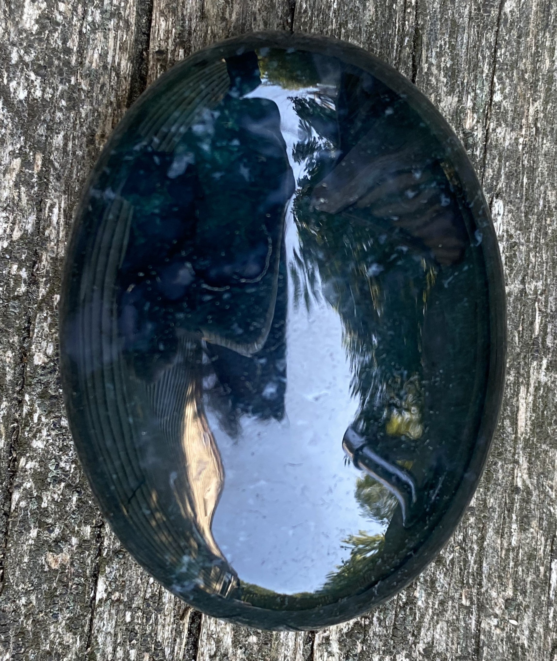 Moss Agate Small Palm Stone  Grounding Stability 30814S