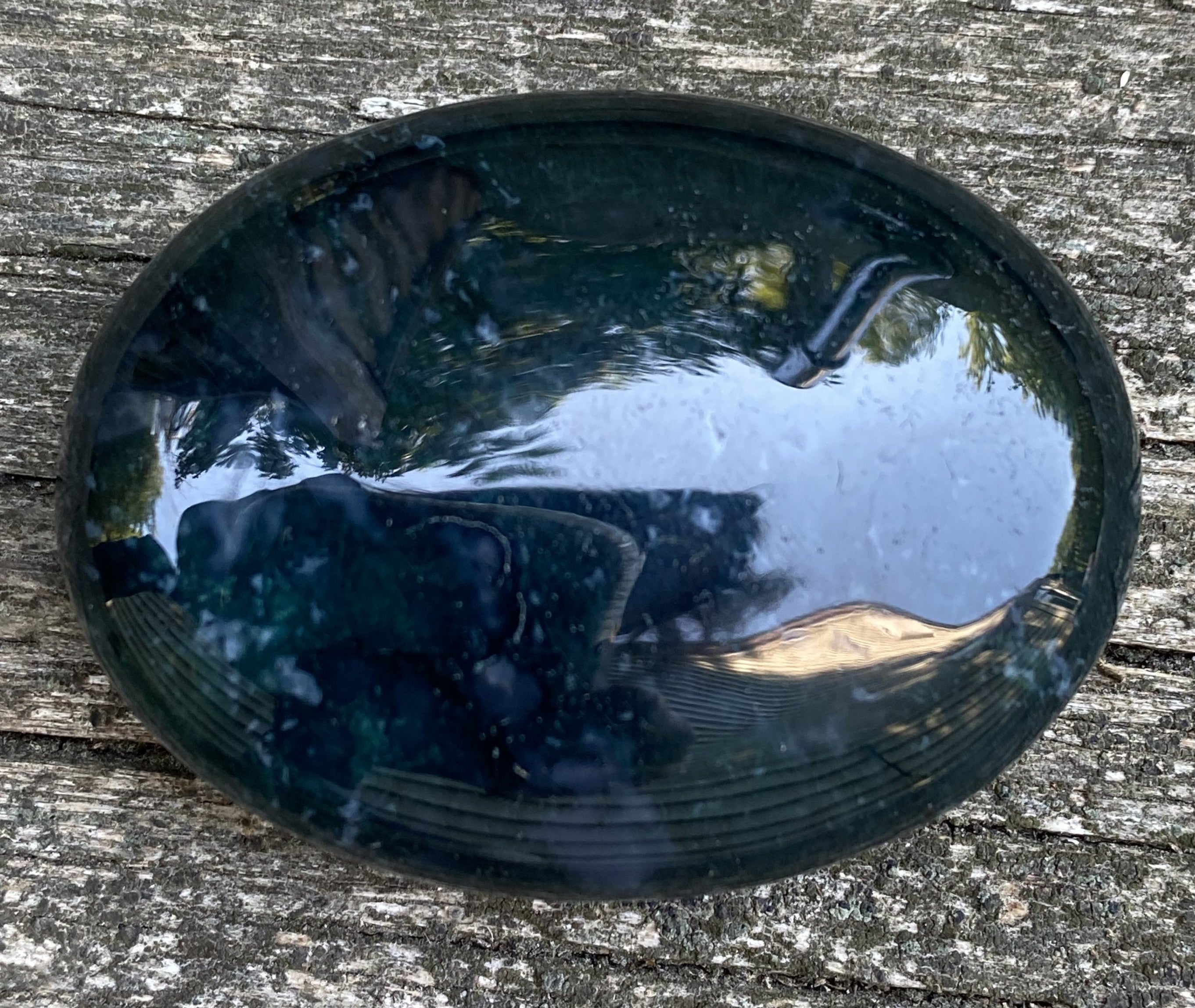 Moss Agate Small Palm Stone  Grounding Stability 30814S