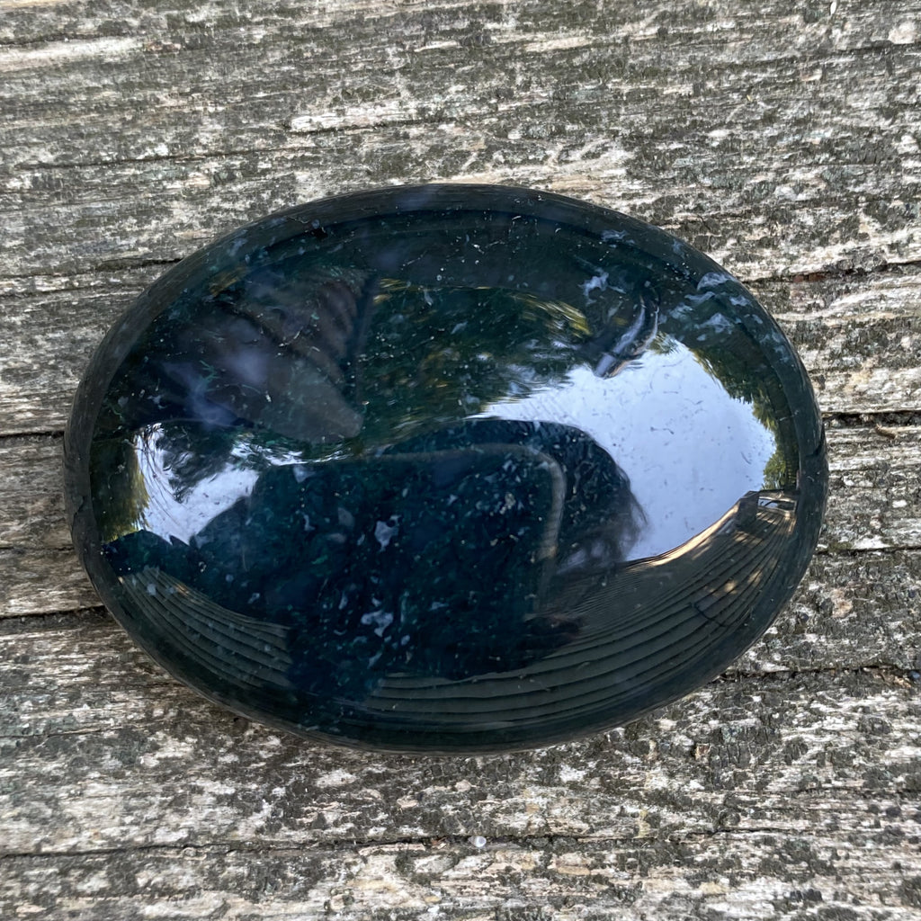 Moss Agate Small Palm Stone  Grounding Stability 30814S