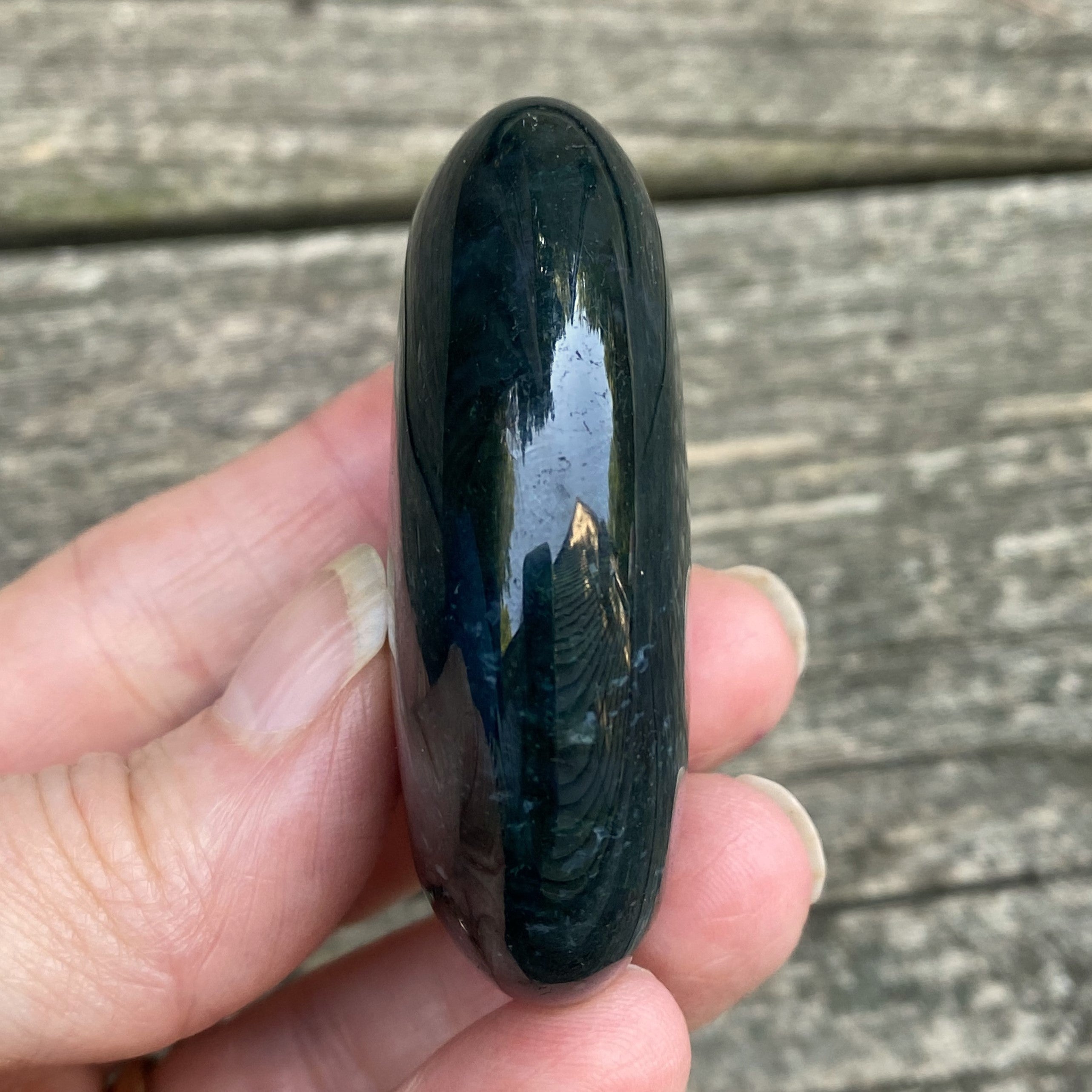 Moss Agate Small Palm Stone  Grounding Stability 30814S