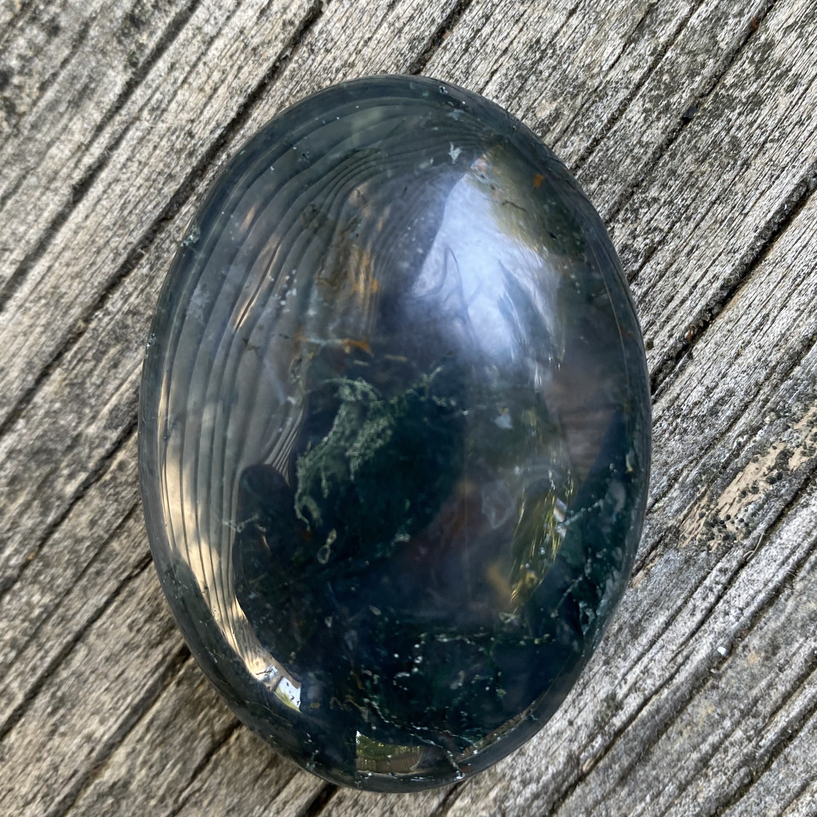 Moss Agate Palm Stone  Grounding Stability 31647S