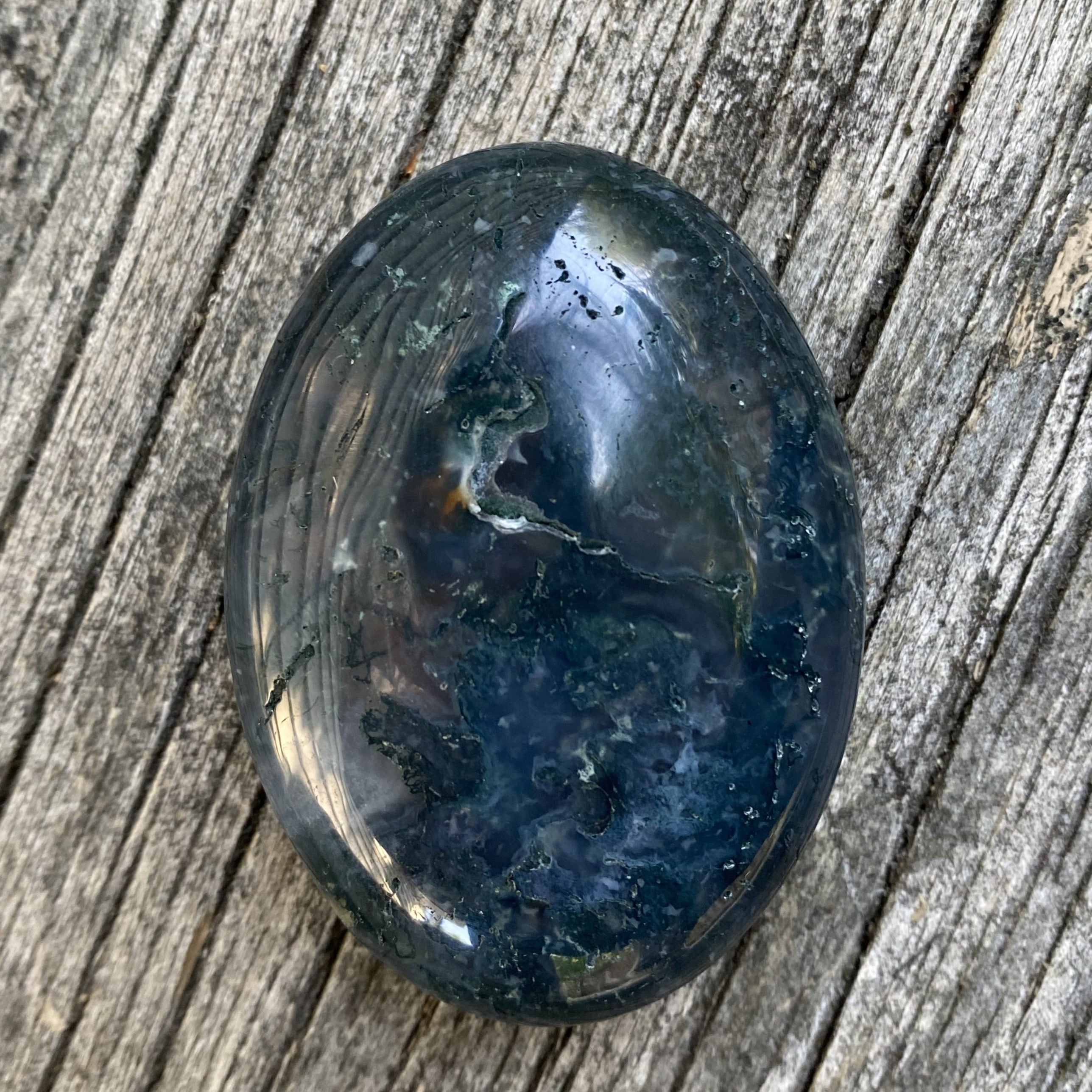 Moss Agate Palm Stone  Grounding Stability 31647S