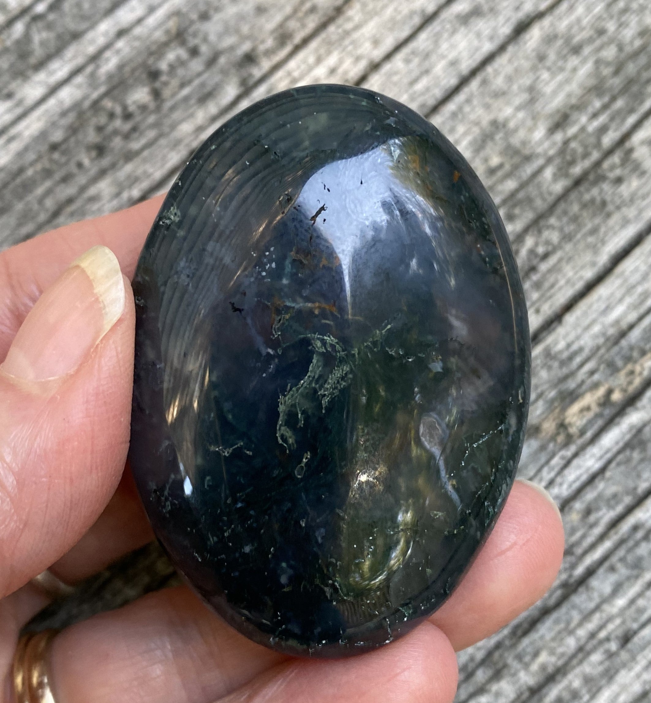 Moss Agate Palm Stone  Grounding Stability 31647S