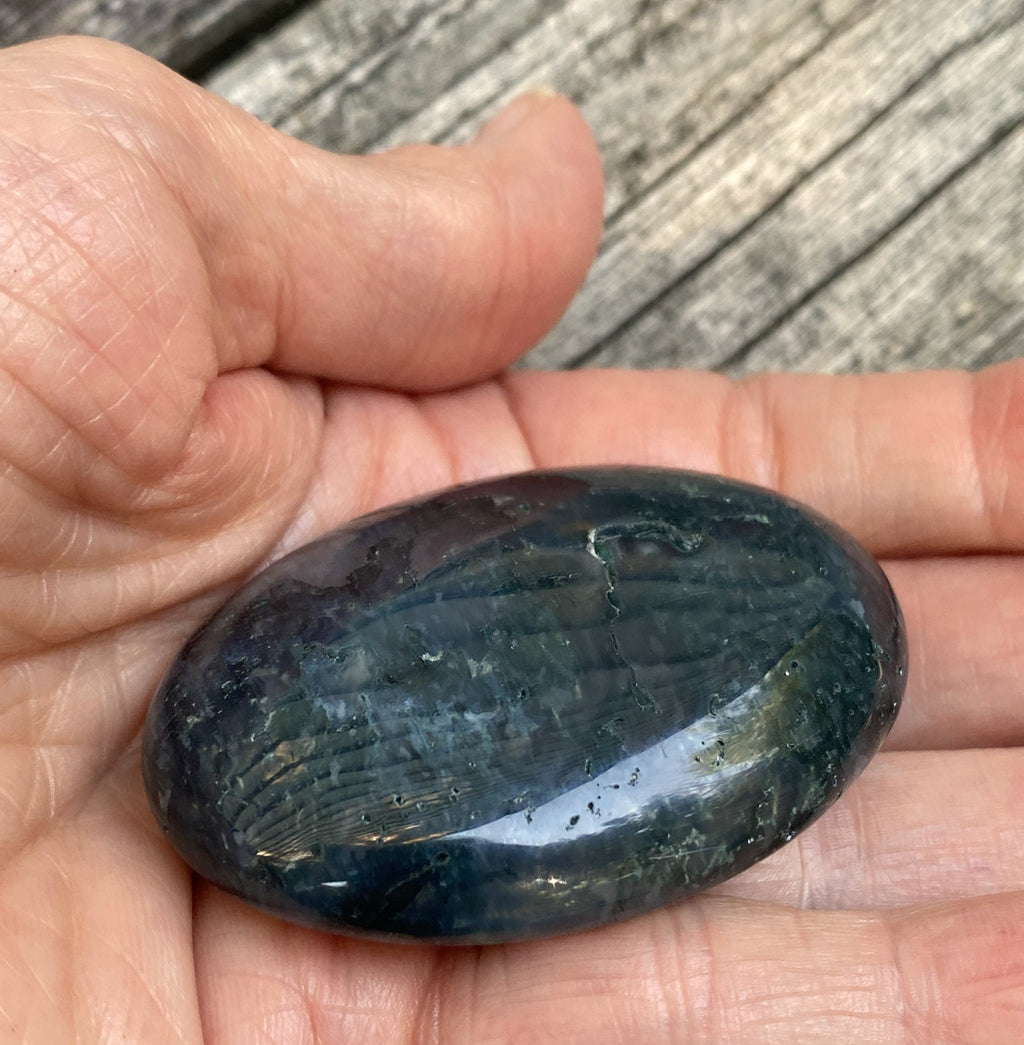 Moss Agate Palm Stone  Grounding Stability 31647S