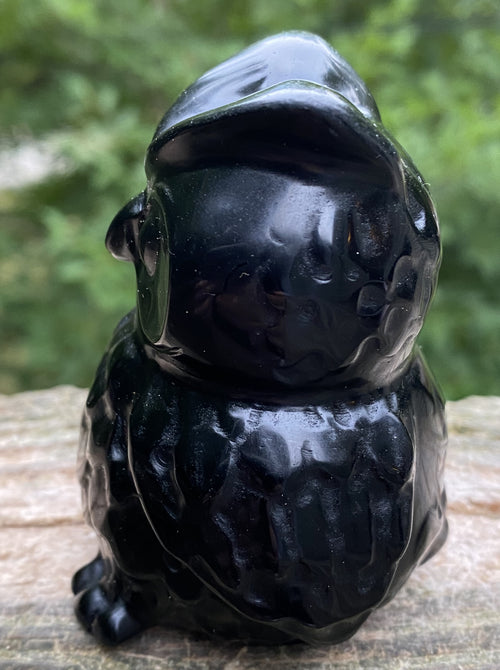 Black Obsidian  Owl  Figurine Protection Grounding 30932S