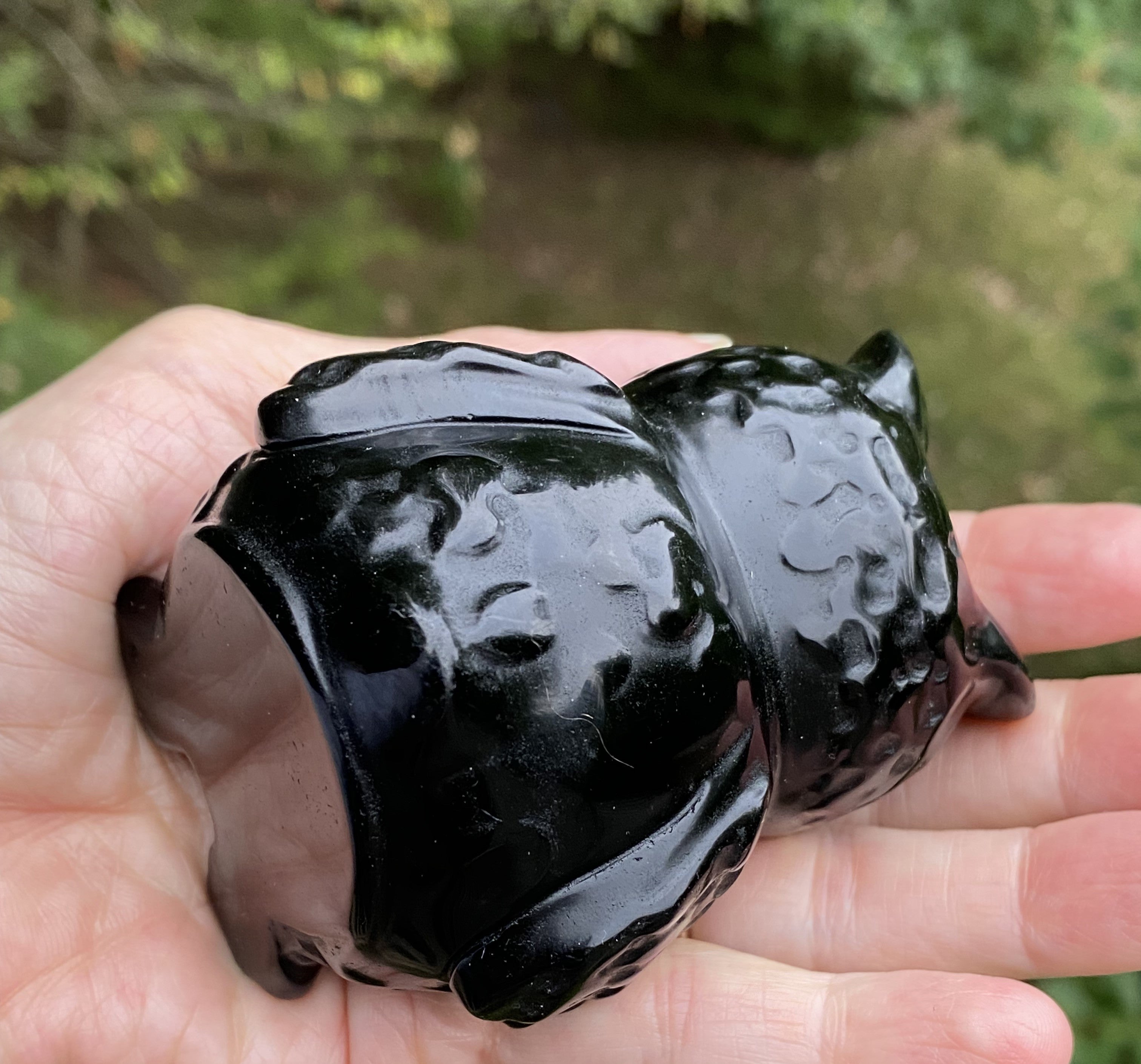 Black Obsidian  Owl  Figurine Protection Grounding 30932S