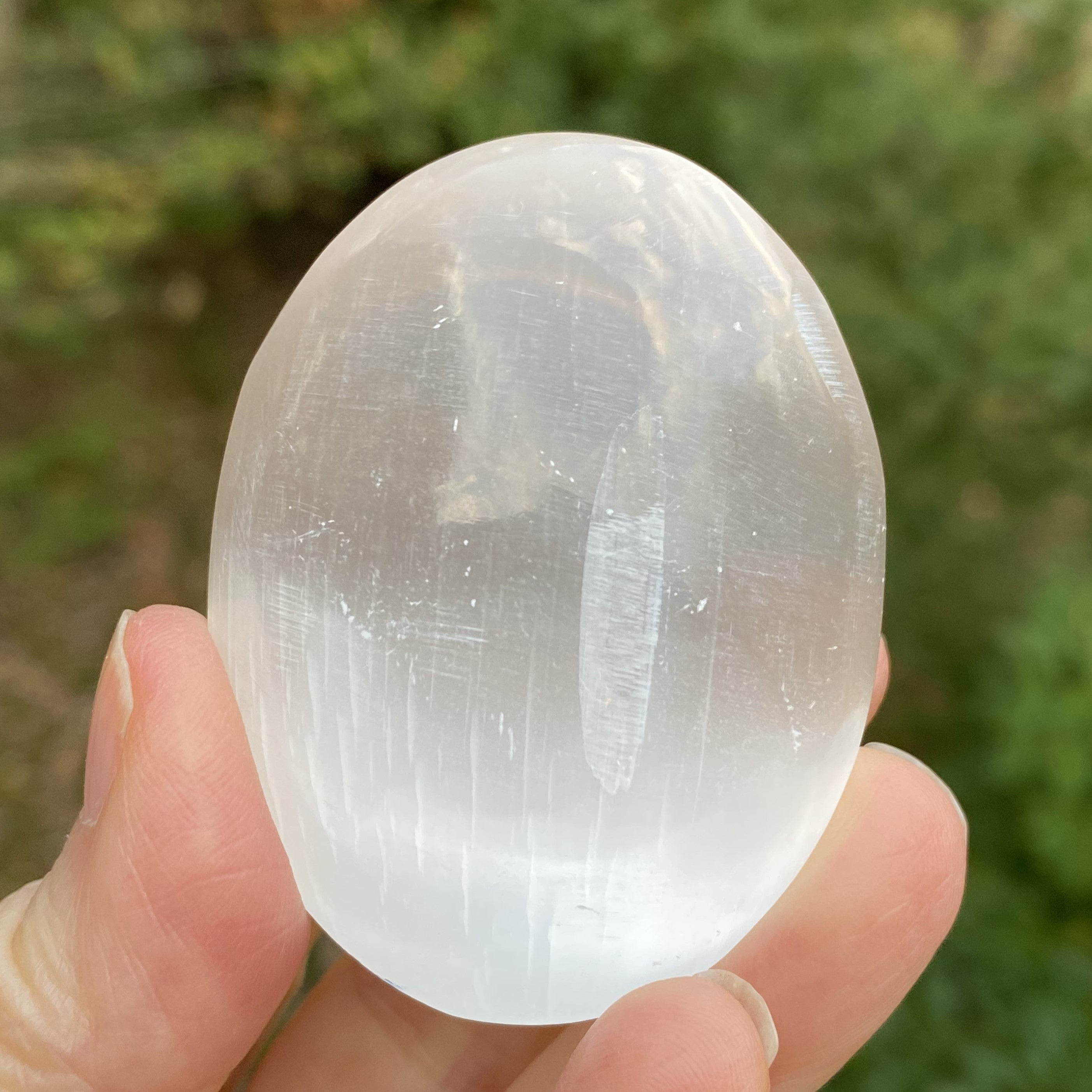 Selenite  Small Palm Stone  White  Cleansing Protection 30777S