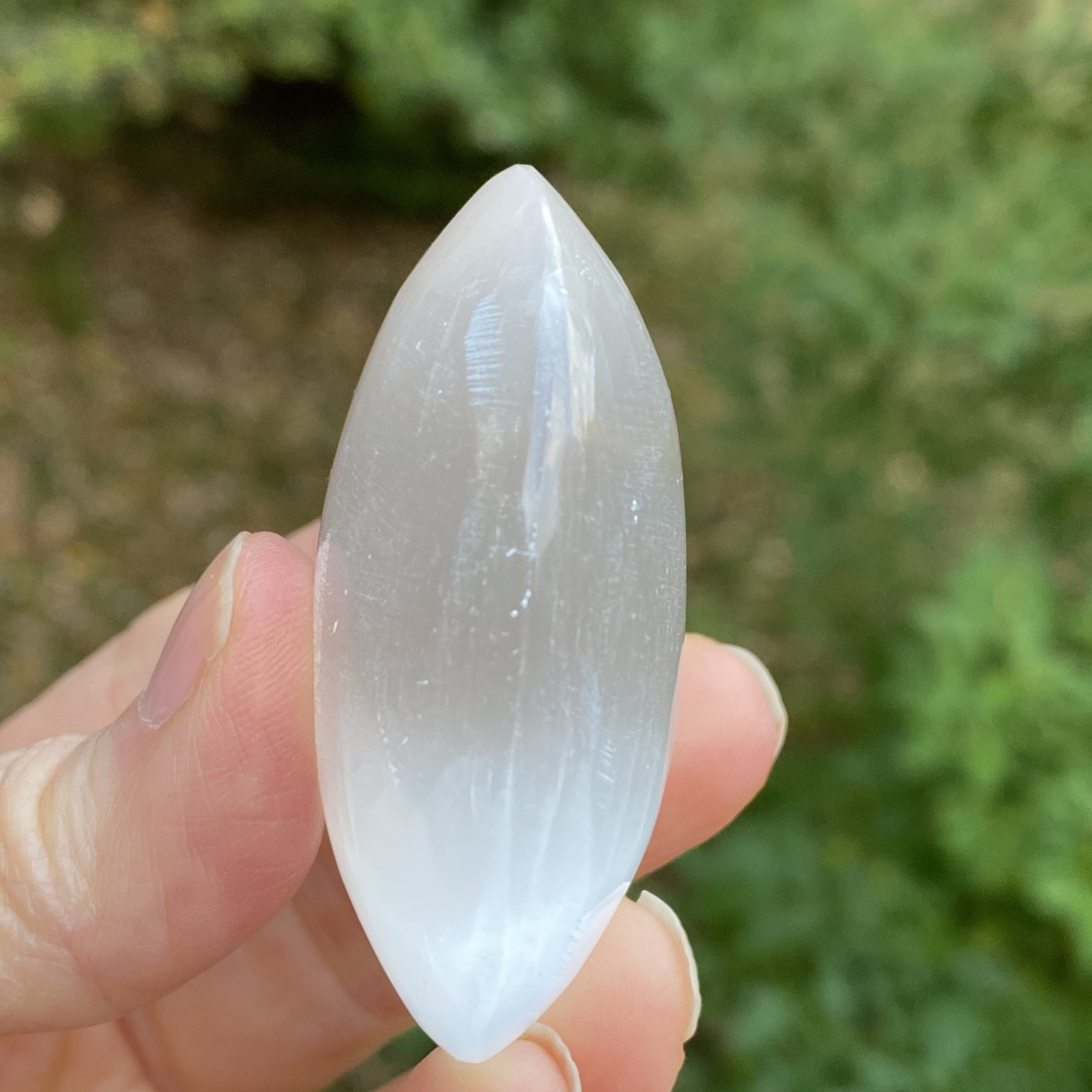 Selenite  Small Palm Stone  White  Cleansing Protection 30777S