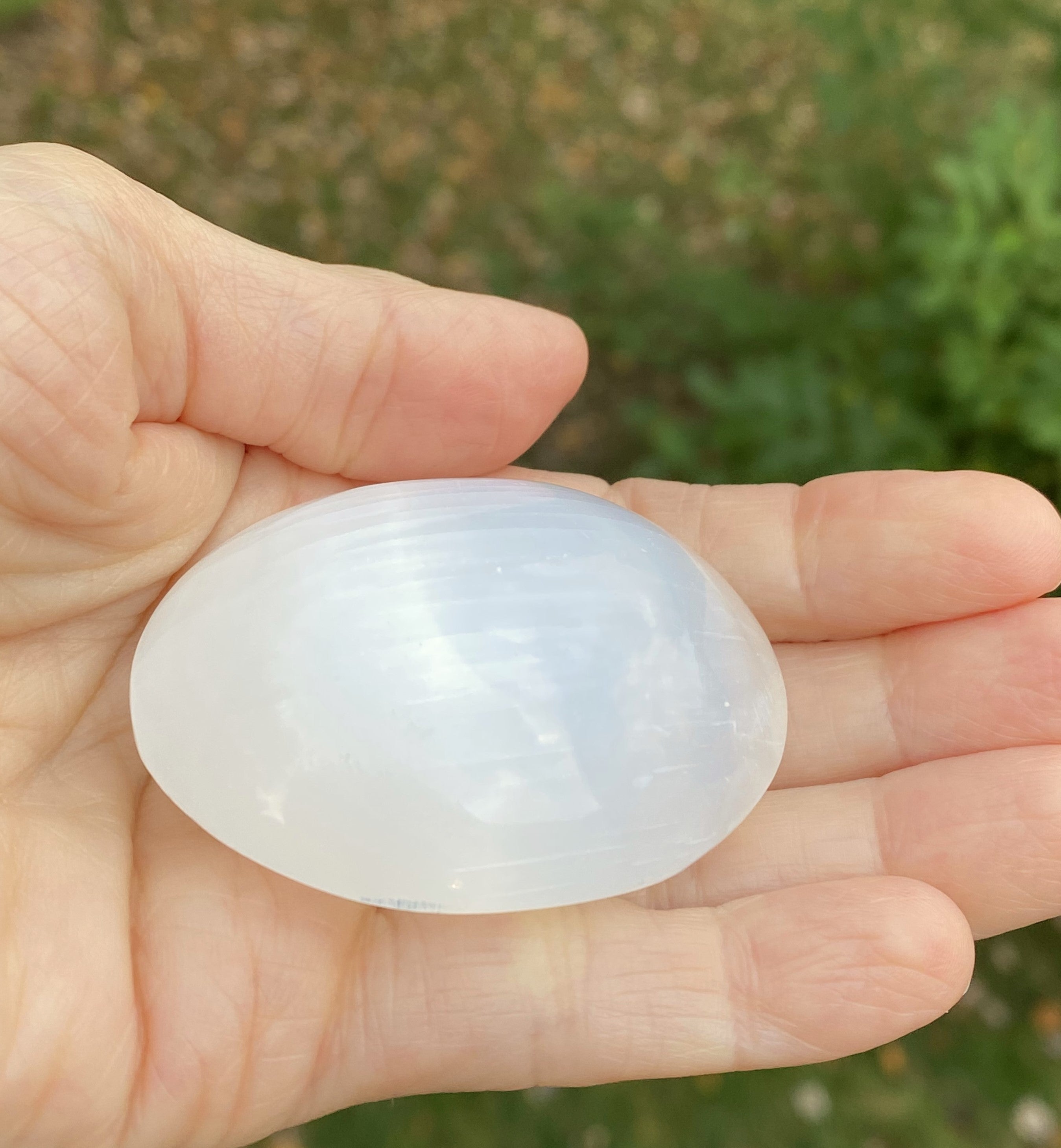 Selenite  Small Palm Stone  White  Cleansing Protection 30777S