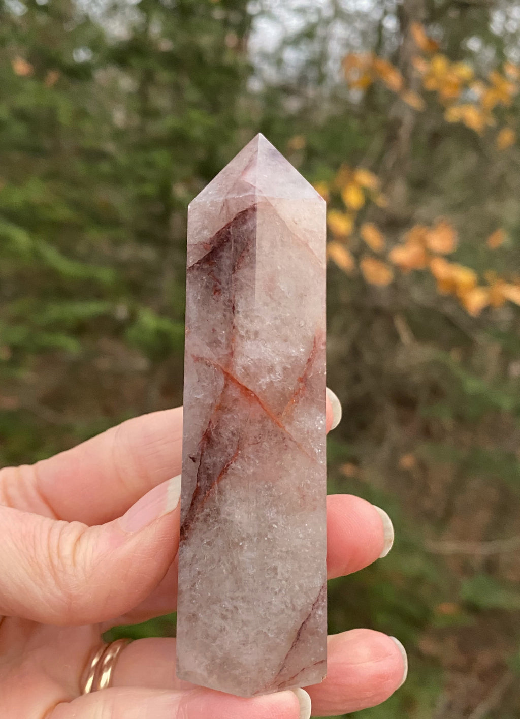 Fire Quartz Tower Point  Red  Balance Optimism 30931S