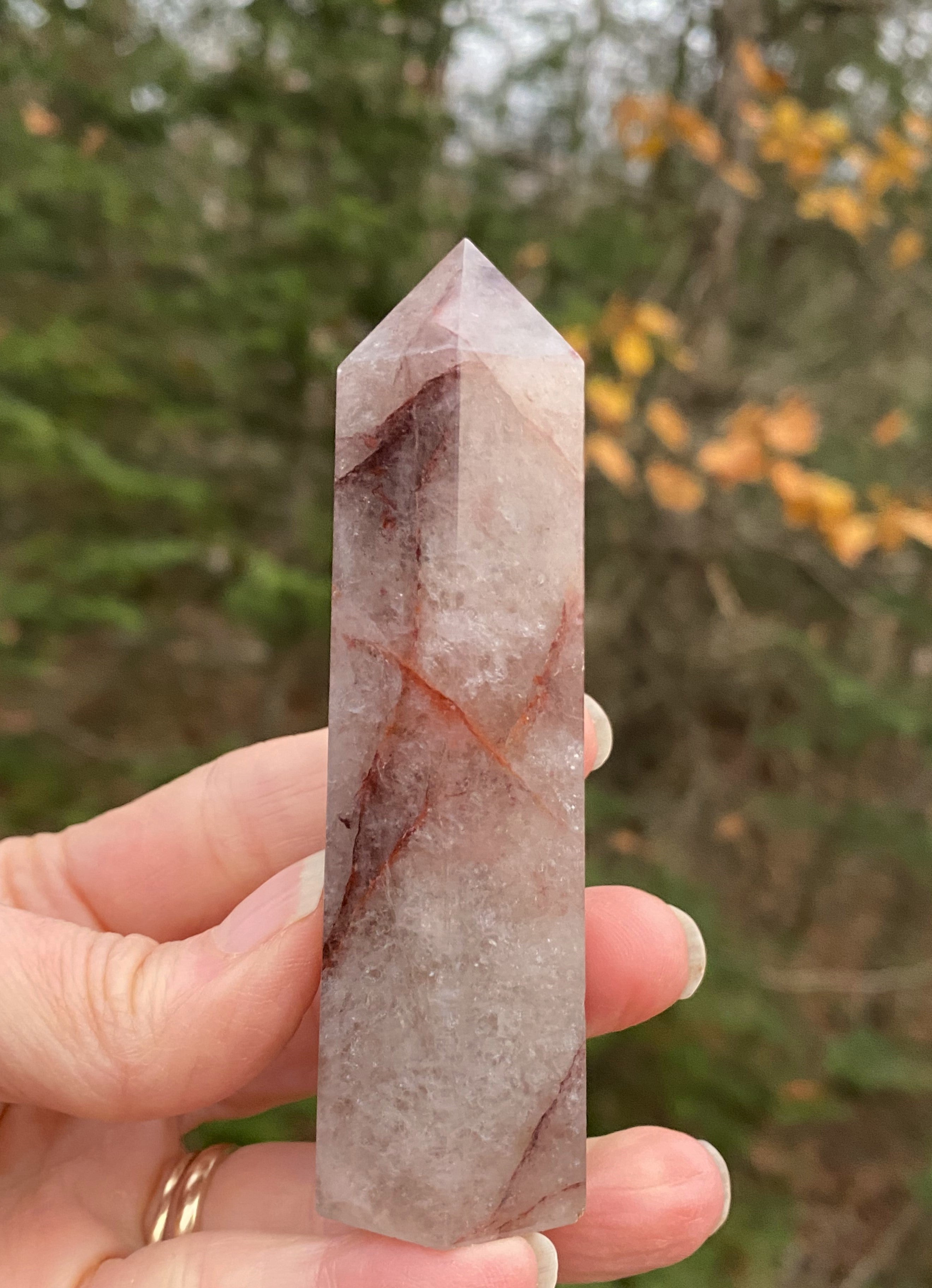 Fire Quartz Tower Point  Red  Balance Optimism 30931S