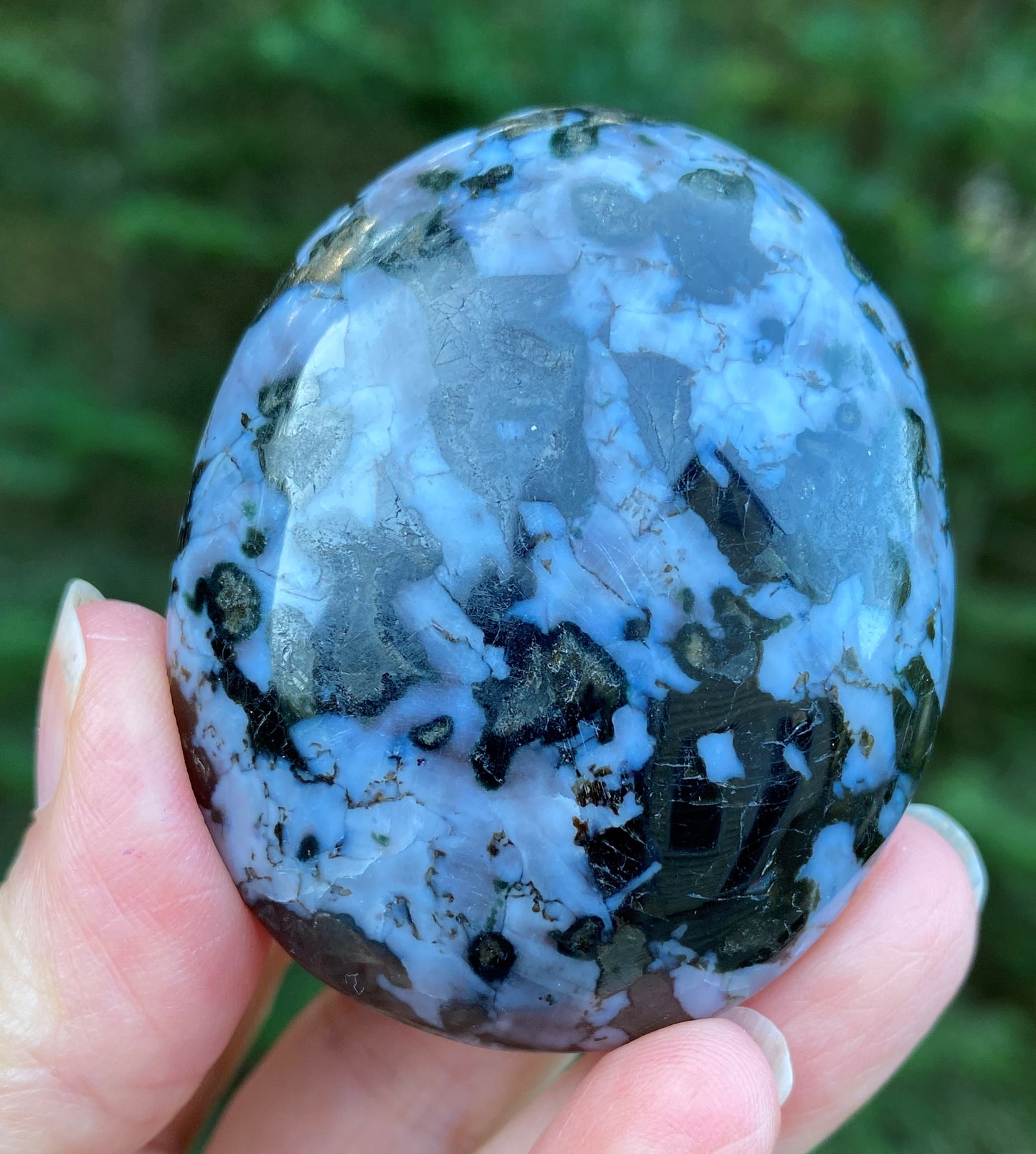 Mystic Merlinite Indigo Gabbro Palm Stone Intuition Magic 29007S