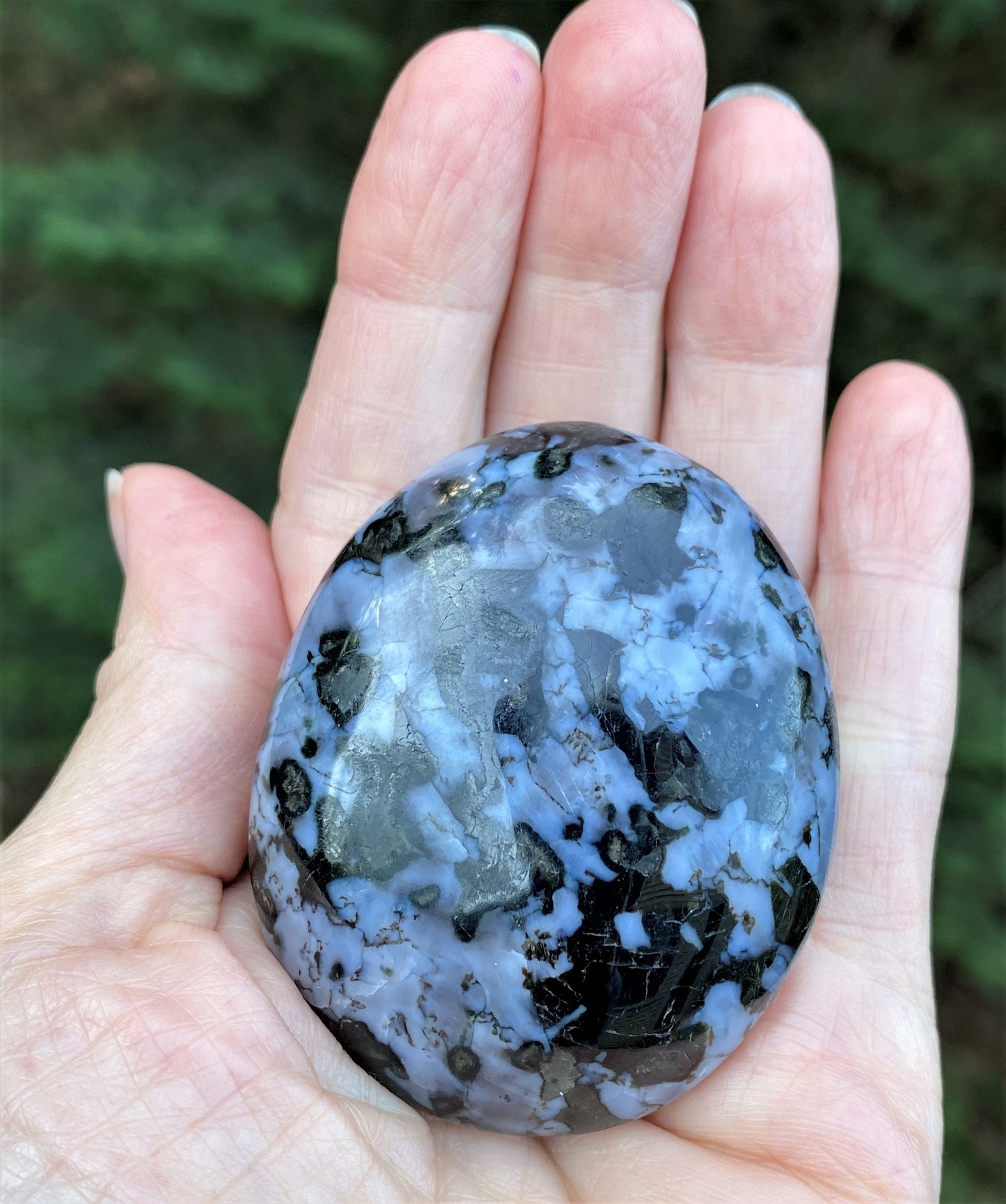 Mystic Merlinite Indigo Gabbro Palm Stone Intuition Magic 29007S