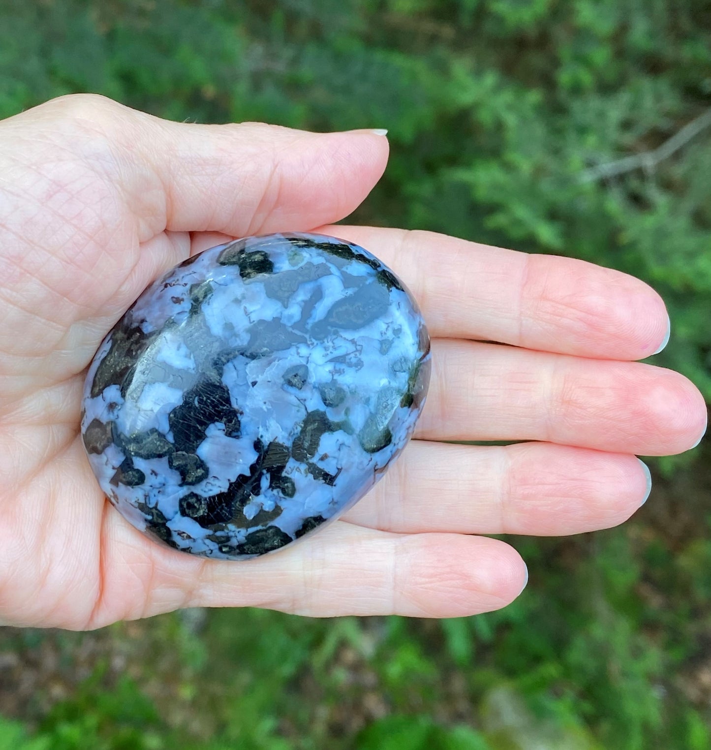 Mystic Merlinite Indigo Gabbro Palm Stone Intuition Magic 29007S