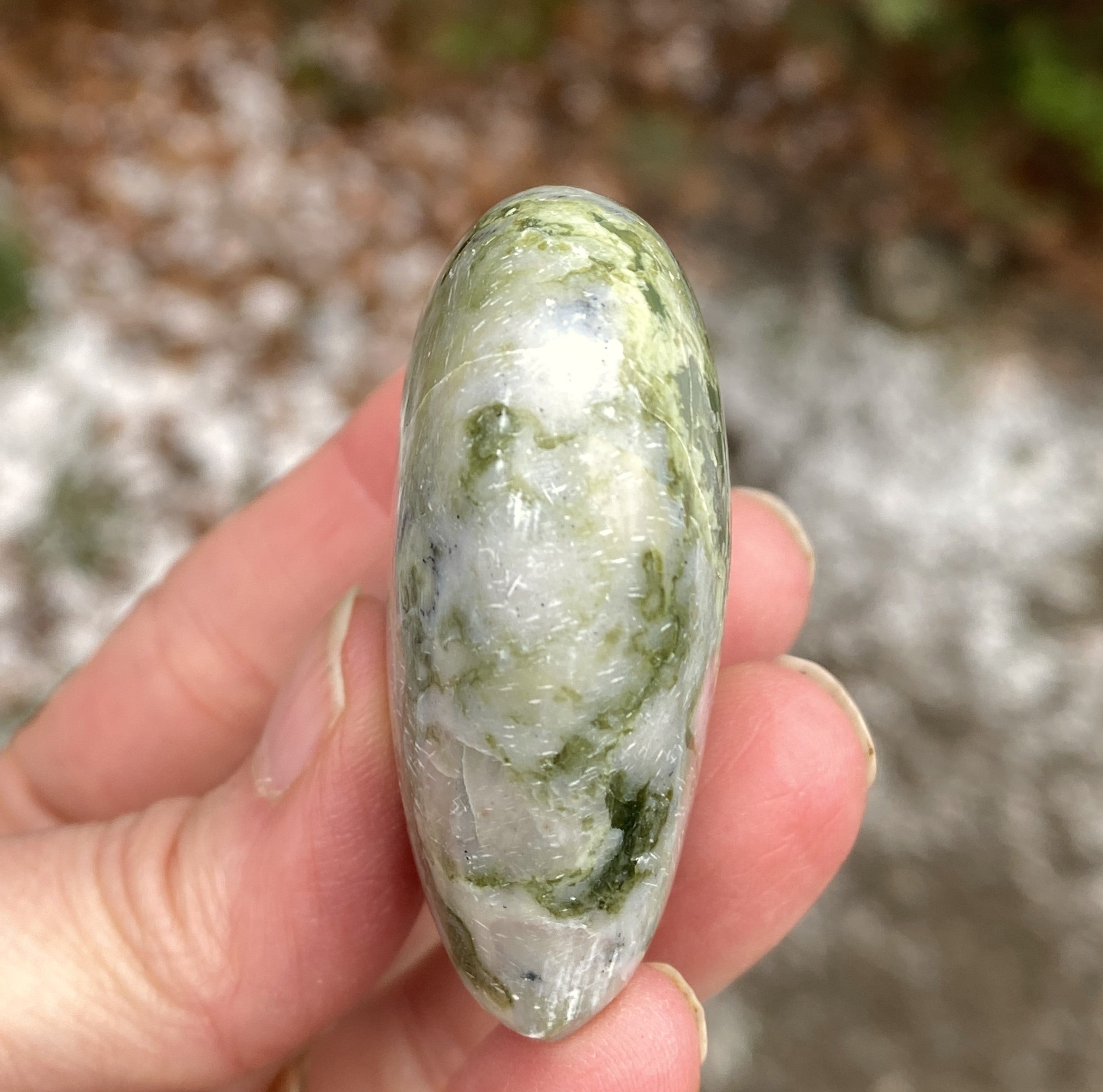 Serpentine Heart  Palm Stone Figurine  Healing Wisdom Clearing 31717S
