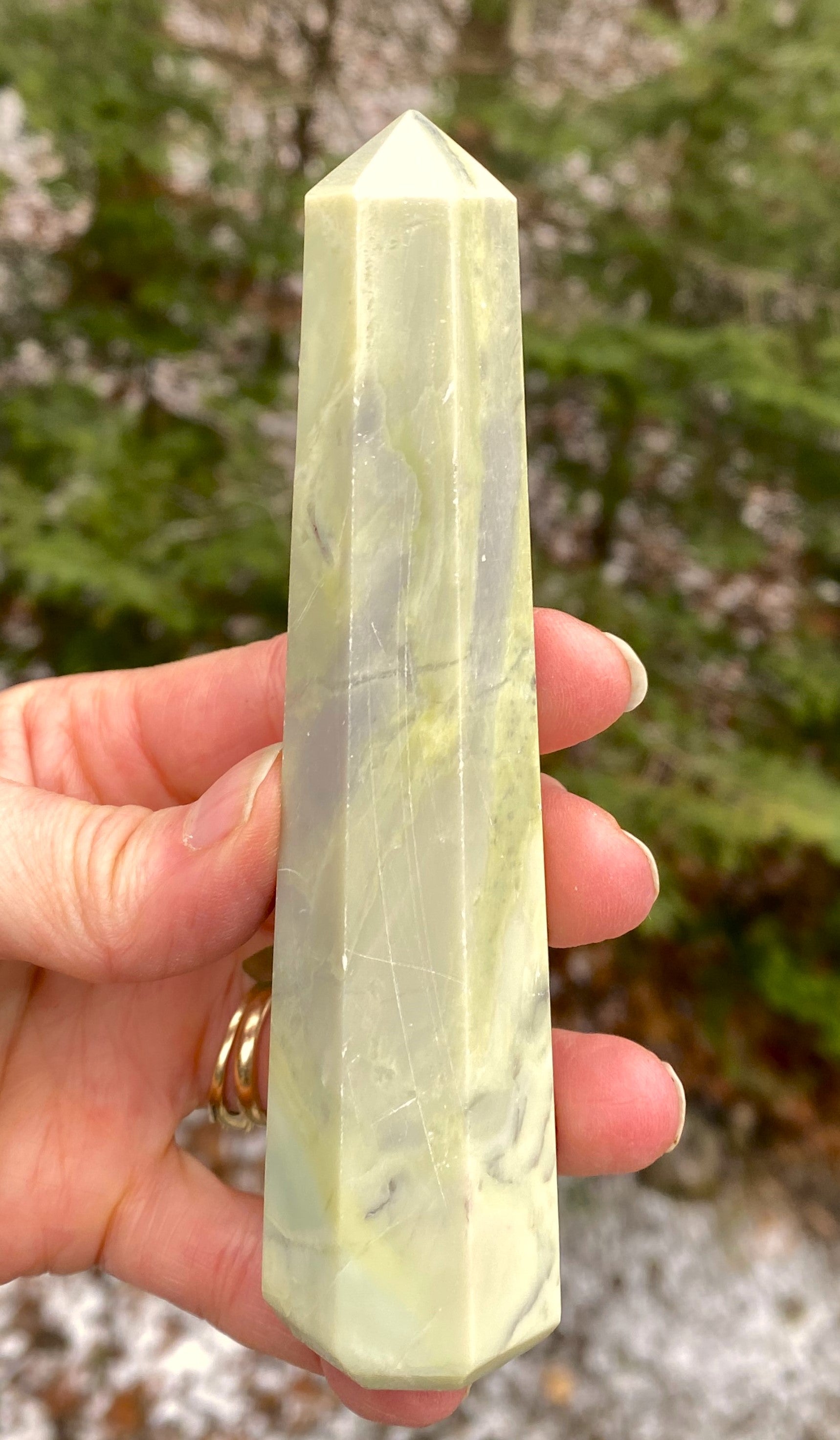 Serpentine Tower Point 4 7/8"  Healing Wisdom Clearing 31718S