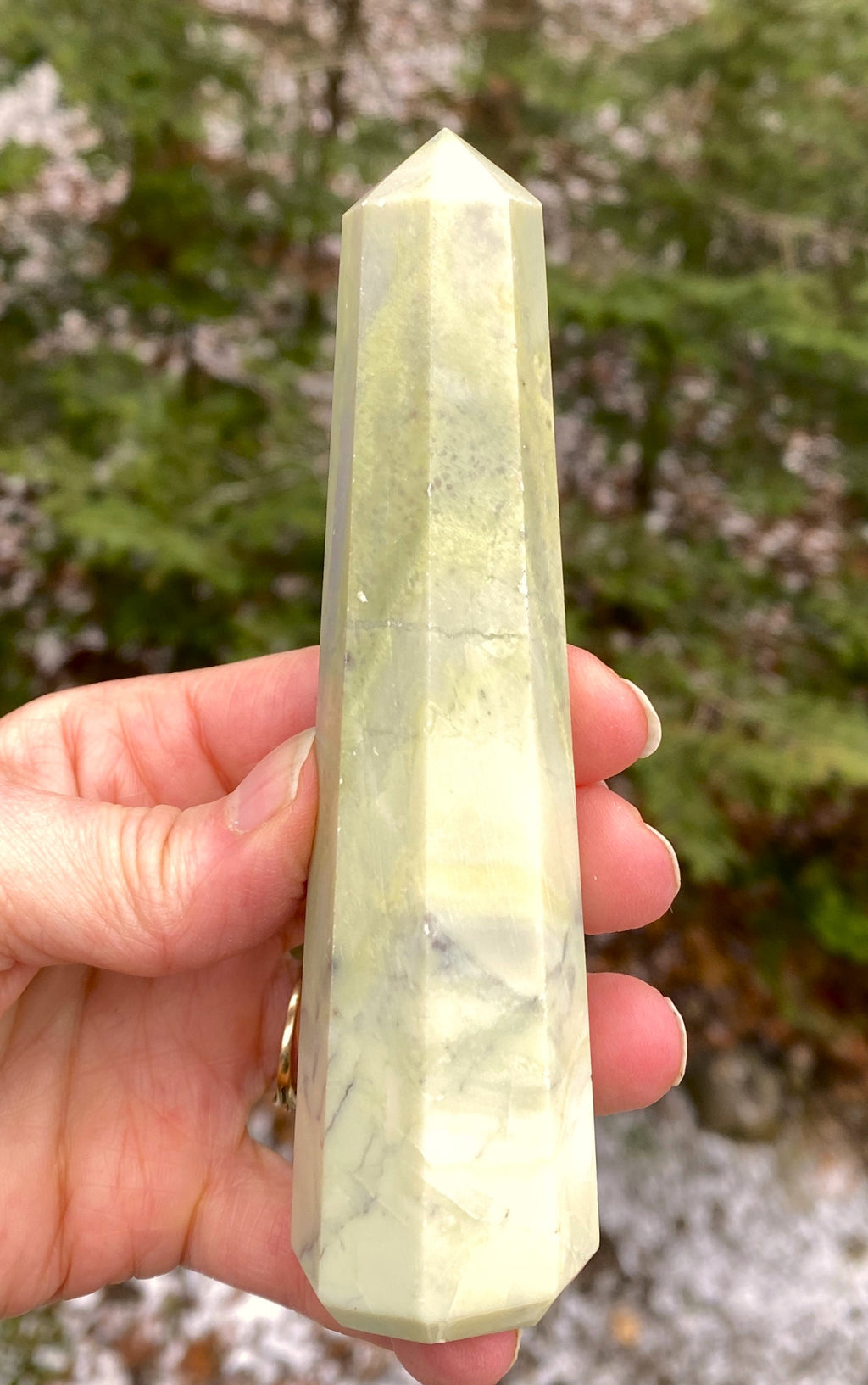 Serpentine Tower Point 4 7/8"  Healing Wisdom Clearing 31718S