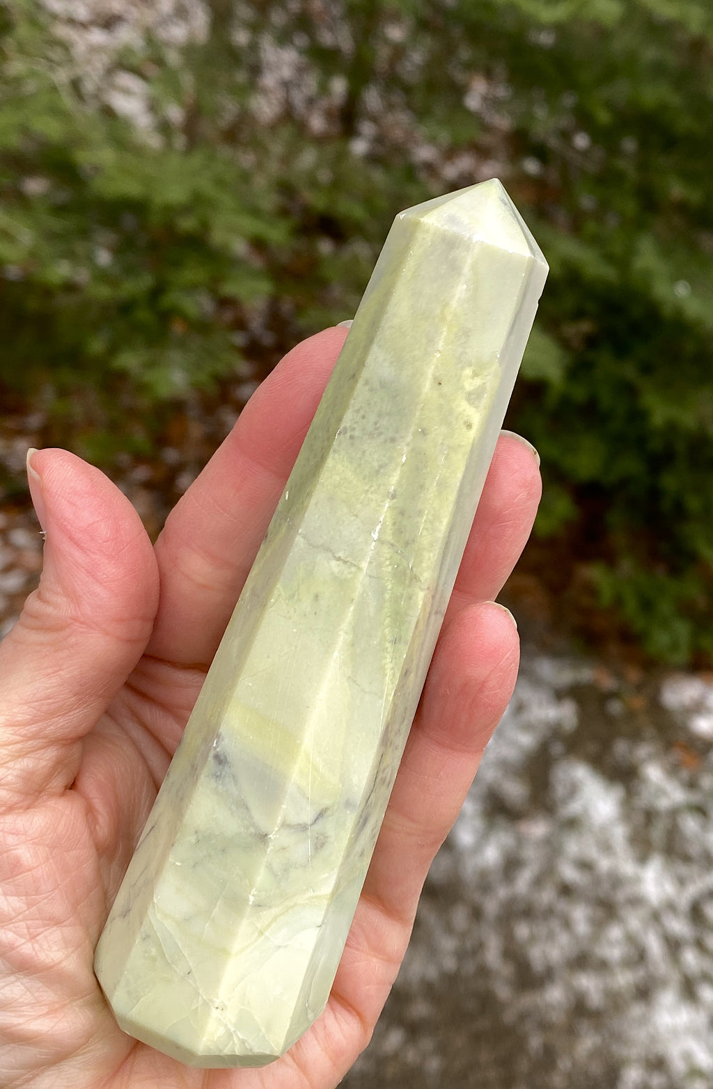 Serpentine Tower Point 4 7/8"  Healing Wisdom Clearing 31718S