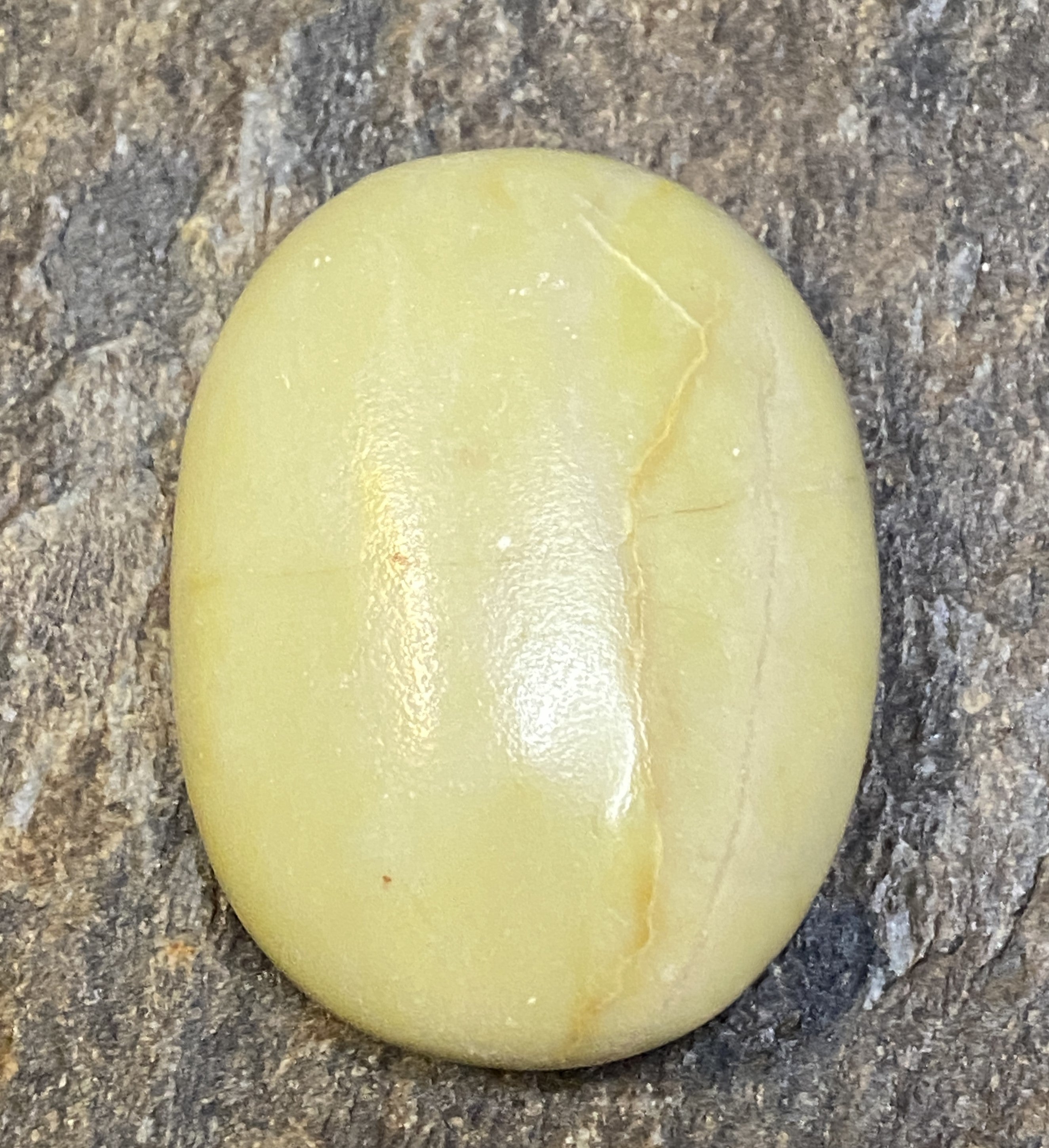 Serpentine Palm Stone  Green Yellow  Healing Wisdom Clearing 31719S