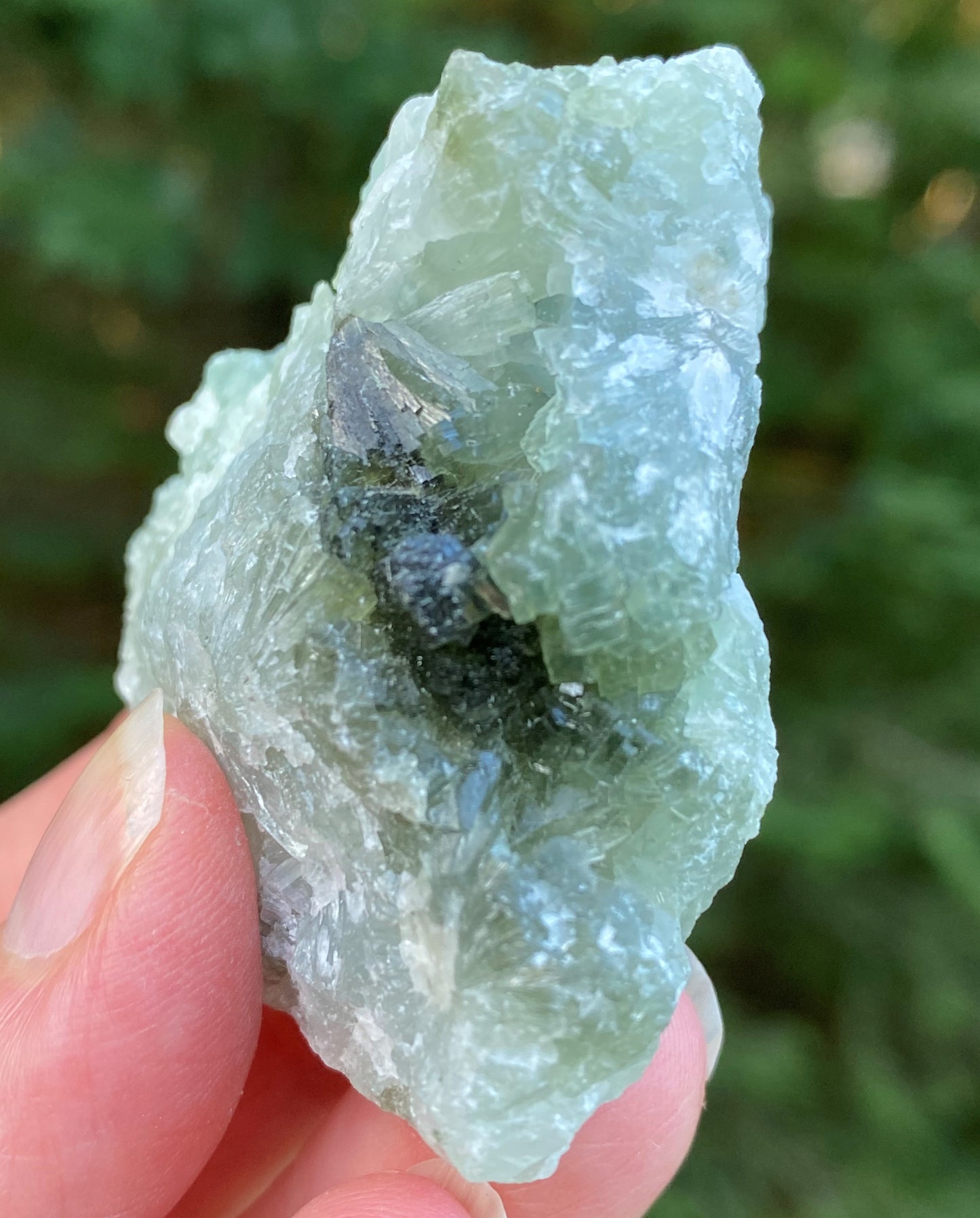 Prehnite Epidote Raw Piece  Healing Protective Harmony 29010S