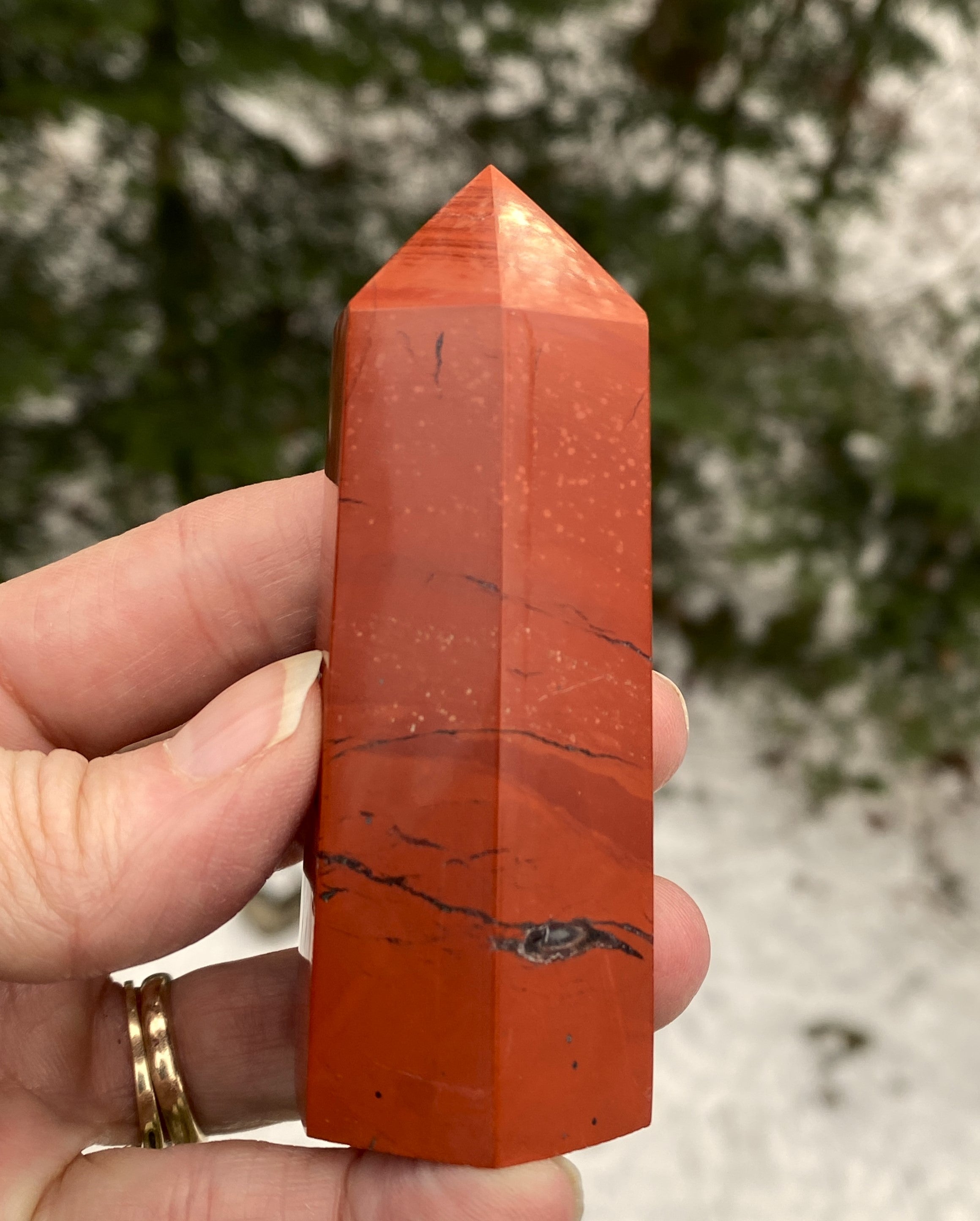 Red Jasper Point Tower   Memory Calming Protection 31733S