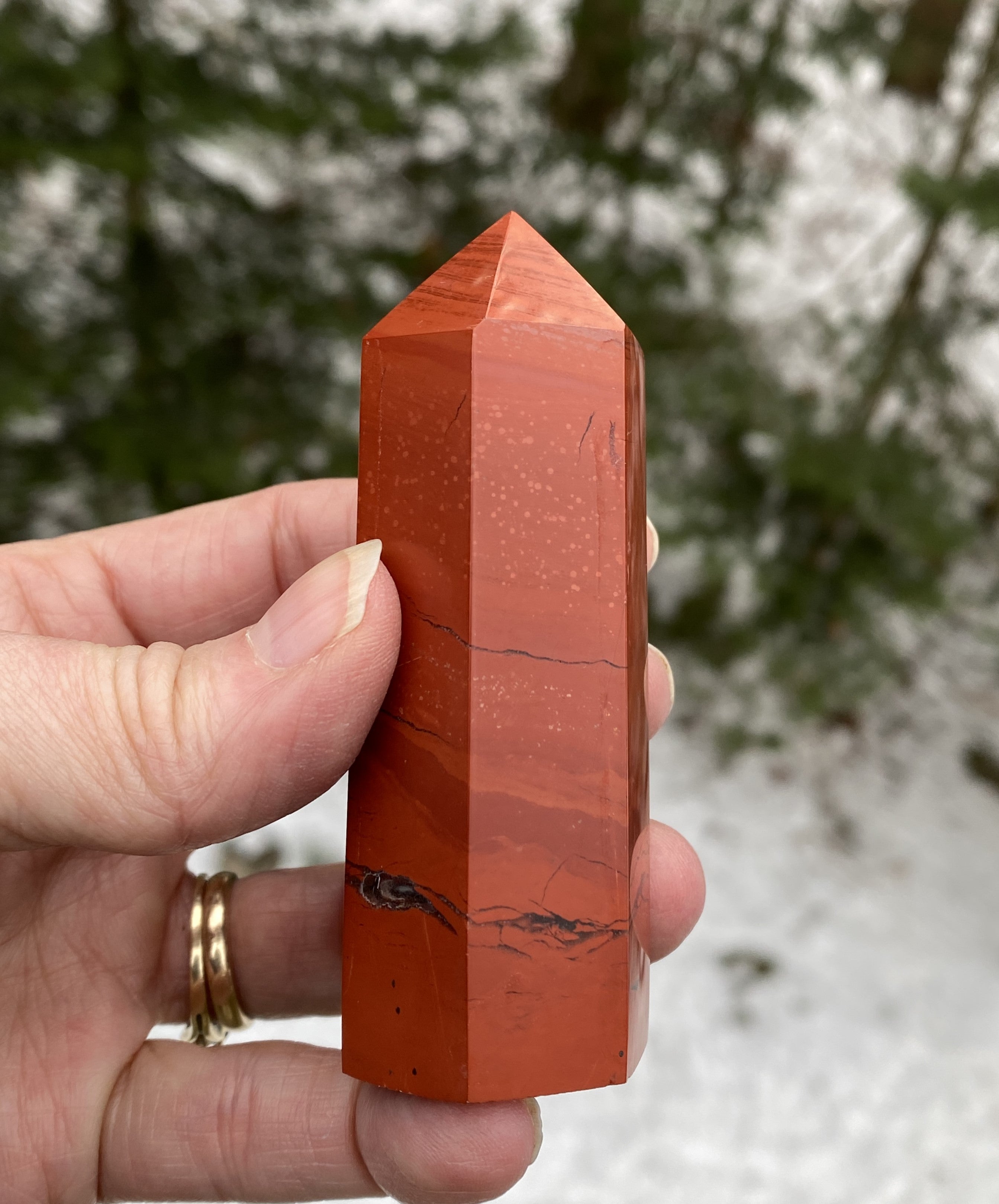 Red Jasper Point Tower   Memory Calming Protection 31733S